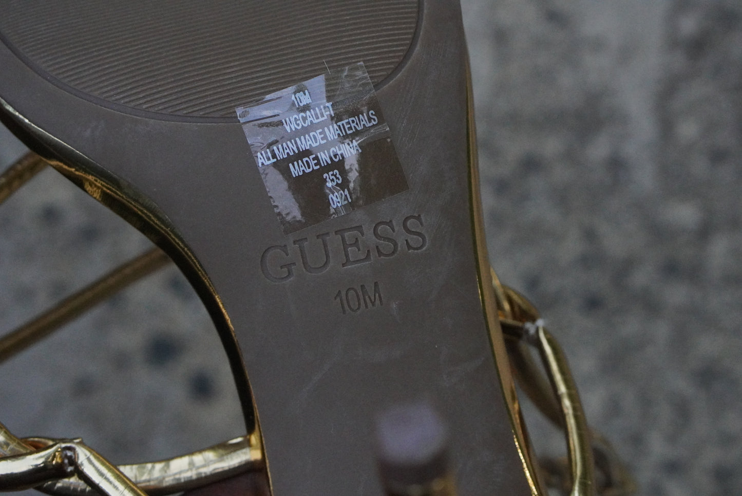 Guess Vintage Y2K Metallic Gold Strappy High Heels - Size 10M