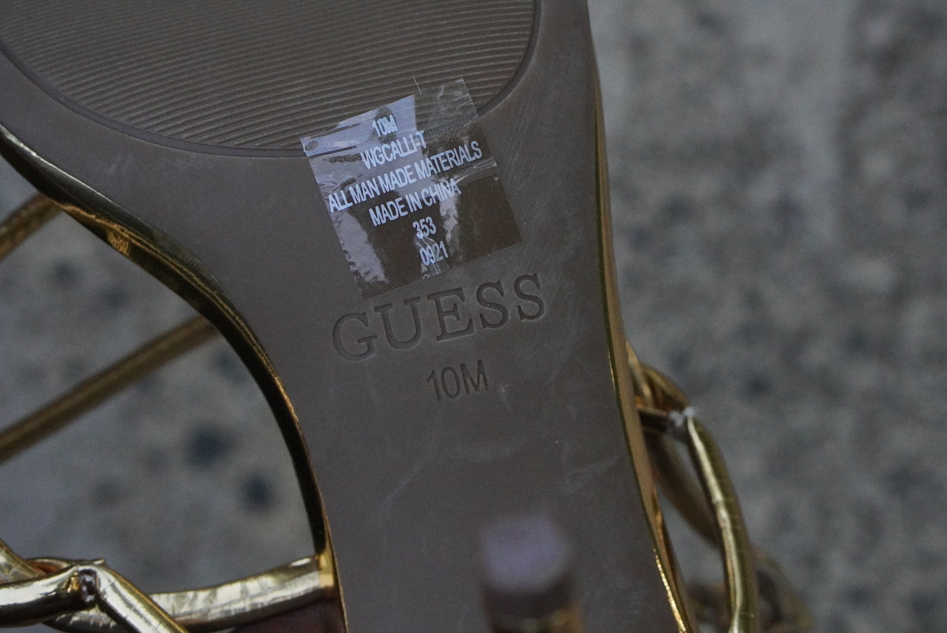 Guess Vintage Y2K Metallic Gold Strappy High Heels - Size 10M