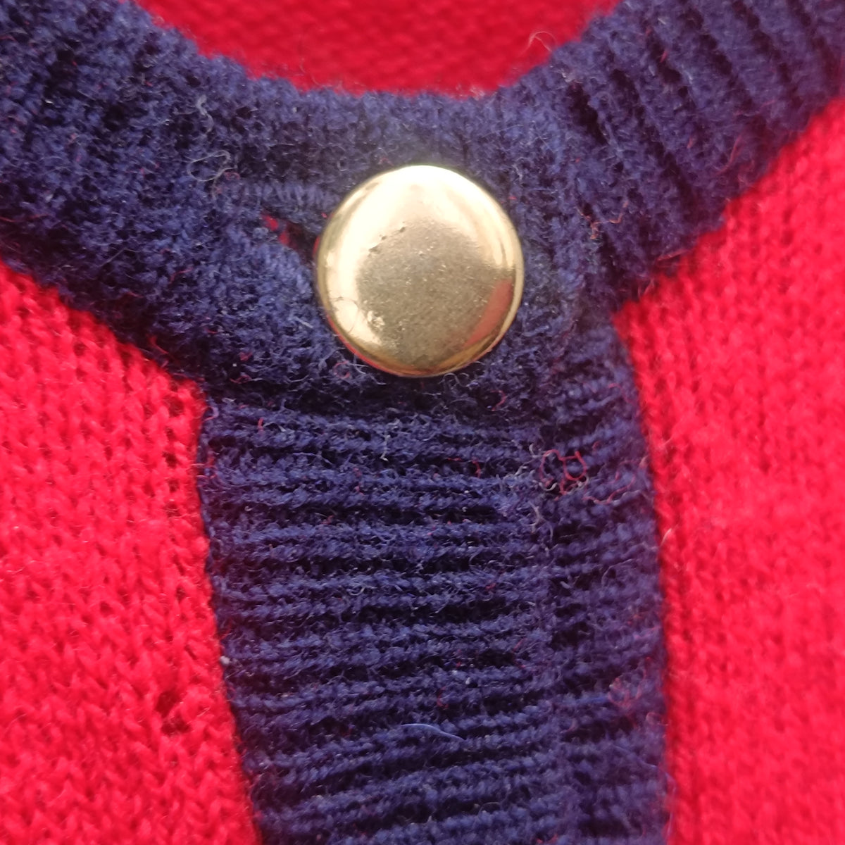 Wool Cardigan Vintage 80s Red Navy | Mackinnon Scotland Knit Sweater | L