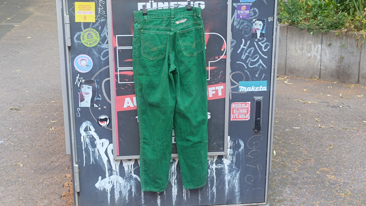 Marc Brown Vintage 90s High Waisted Green Jeans - Straight Leg Denim