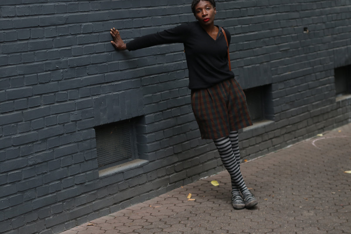 Wool Cashmere Shorts | Vintage 90s Striped Pleated Bermudas | Burgundy Dark Grey XS to S