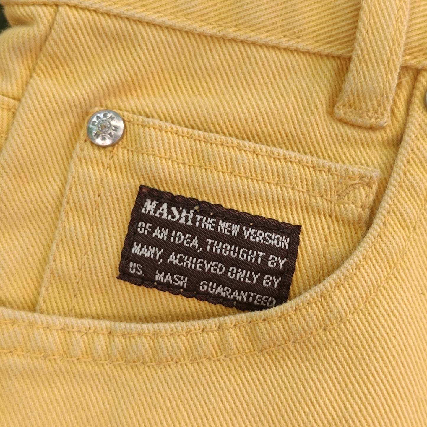 Vintage Yellow High Waist Jeans | 90s MASH Tapered Denim Pants