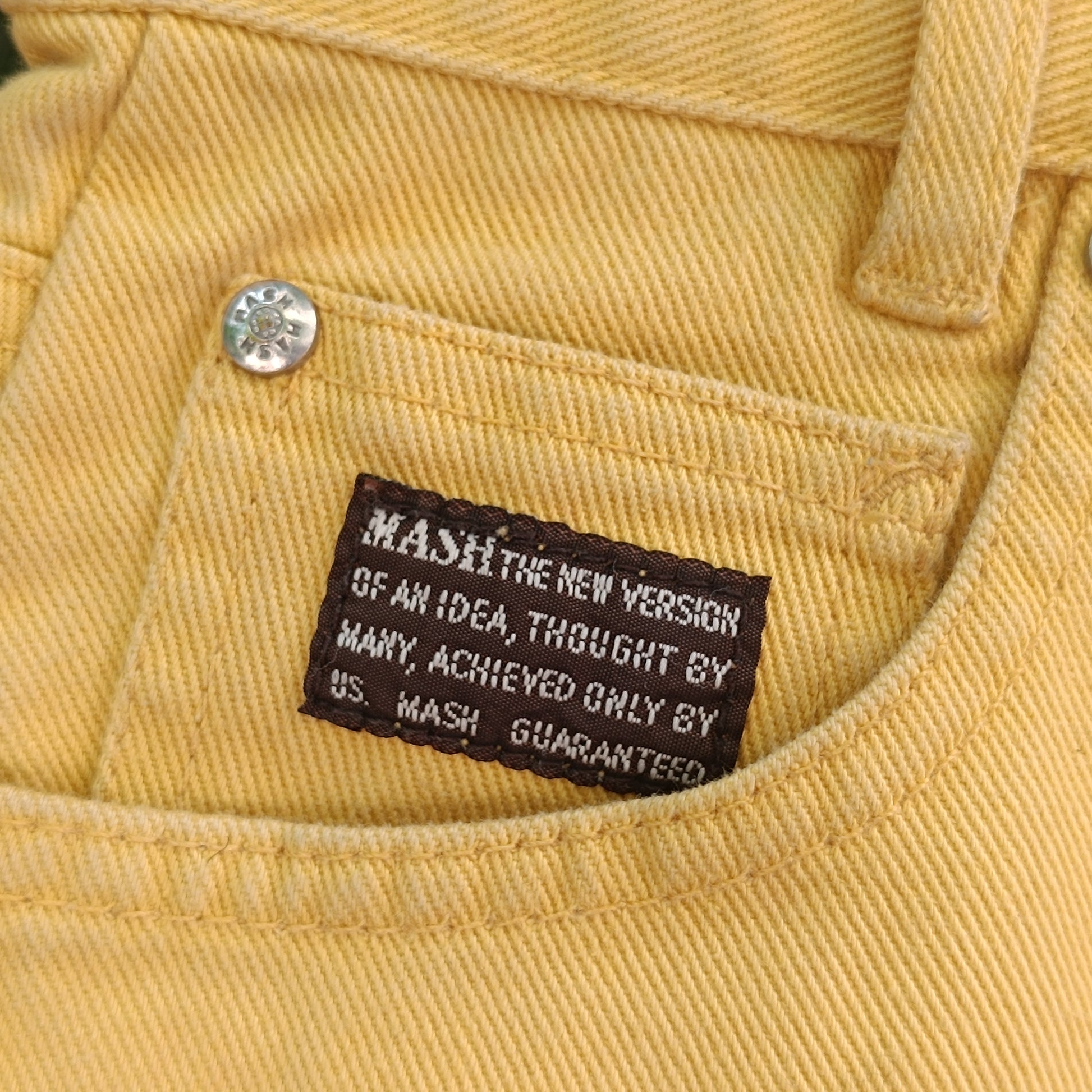 Vintage Yellow High Waist Jeans | 90s MASH Tapered Denim Pants