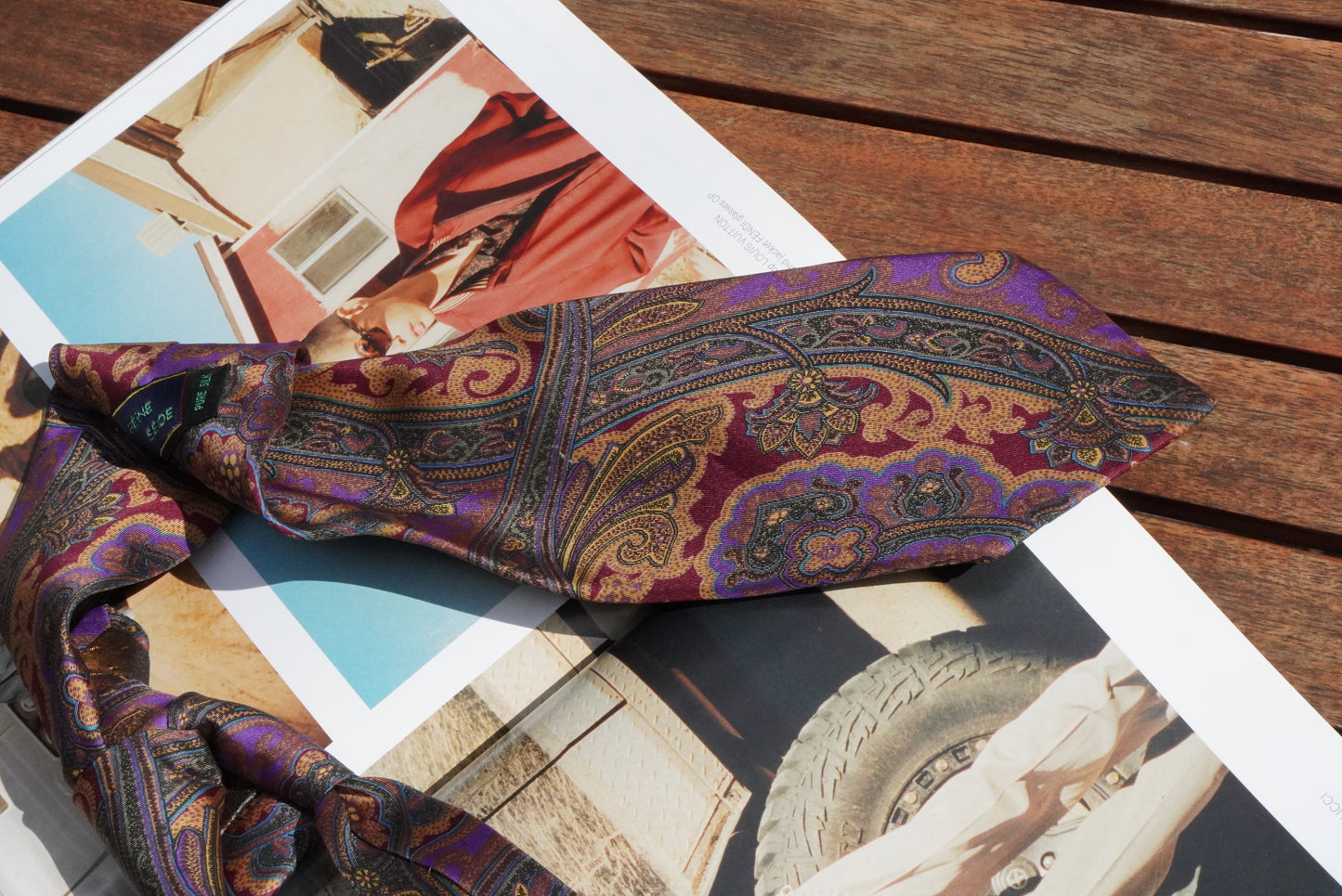Schubert Vintage 1980s Silk Tie Paisley Pattern Purple Burgundy Mens Necktie