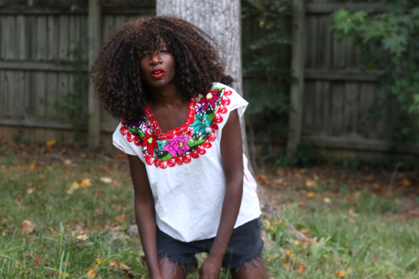 Vintage 1970s Mexican Embroidered Blouse - Boho Floral Top
