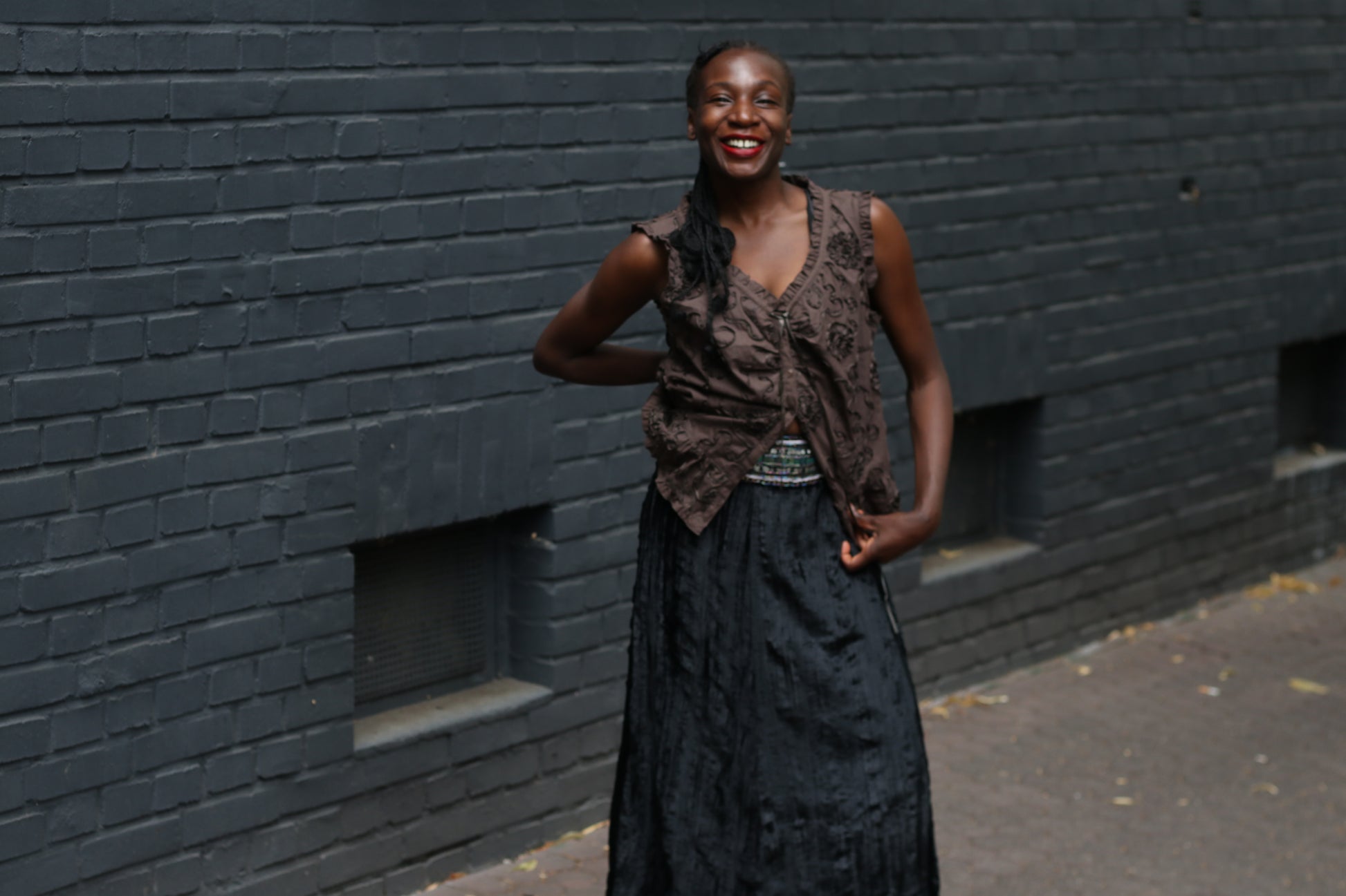 Vintage Velvet Midi Skirt | Y2K Black Crushed Velvet Beaded Skirt