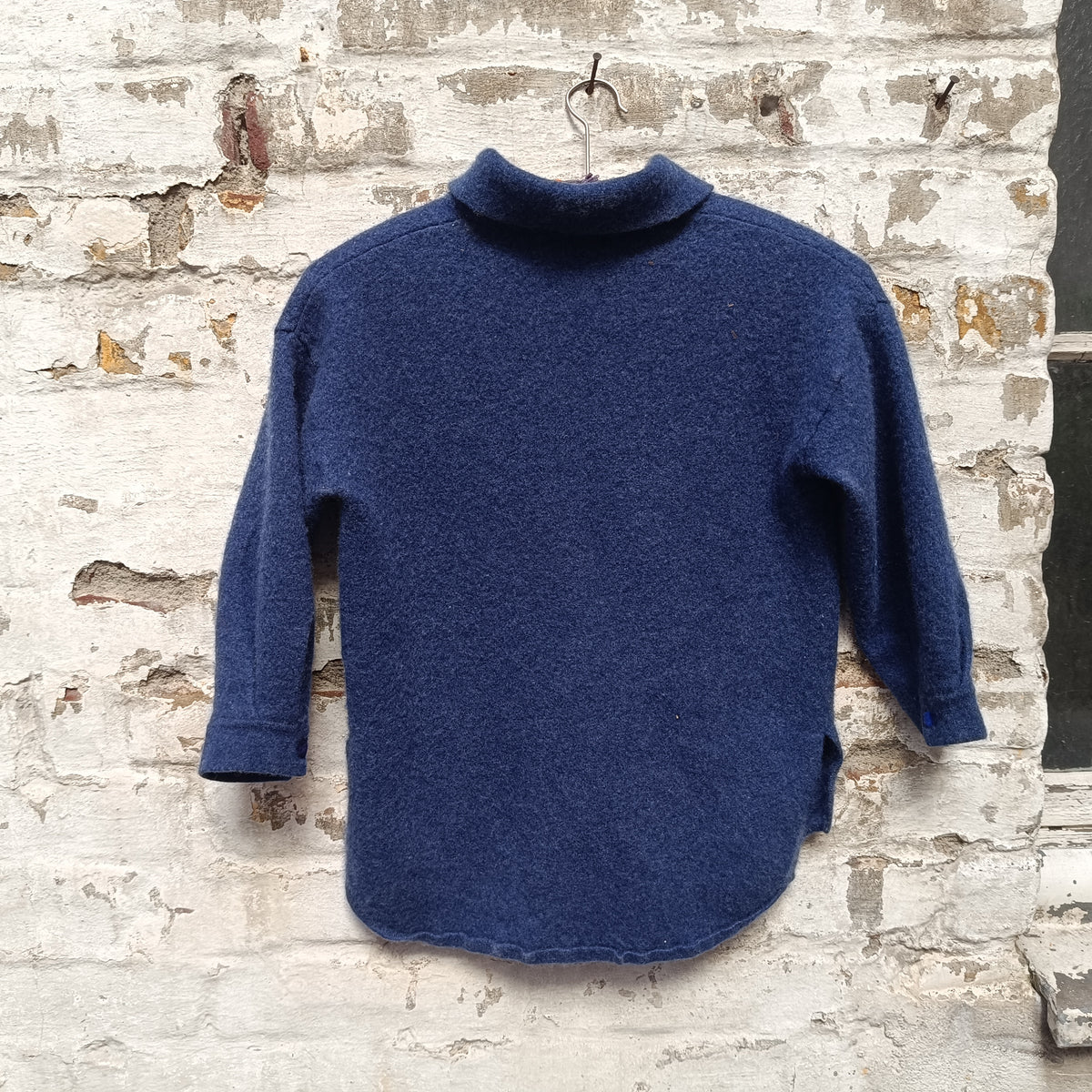 Vintage Blue Cashmere Cardigan | 90s Collared Sweater S