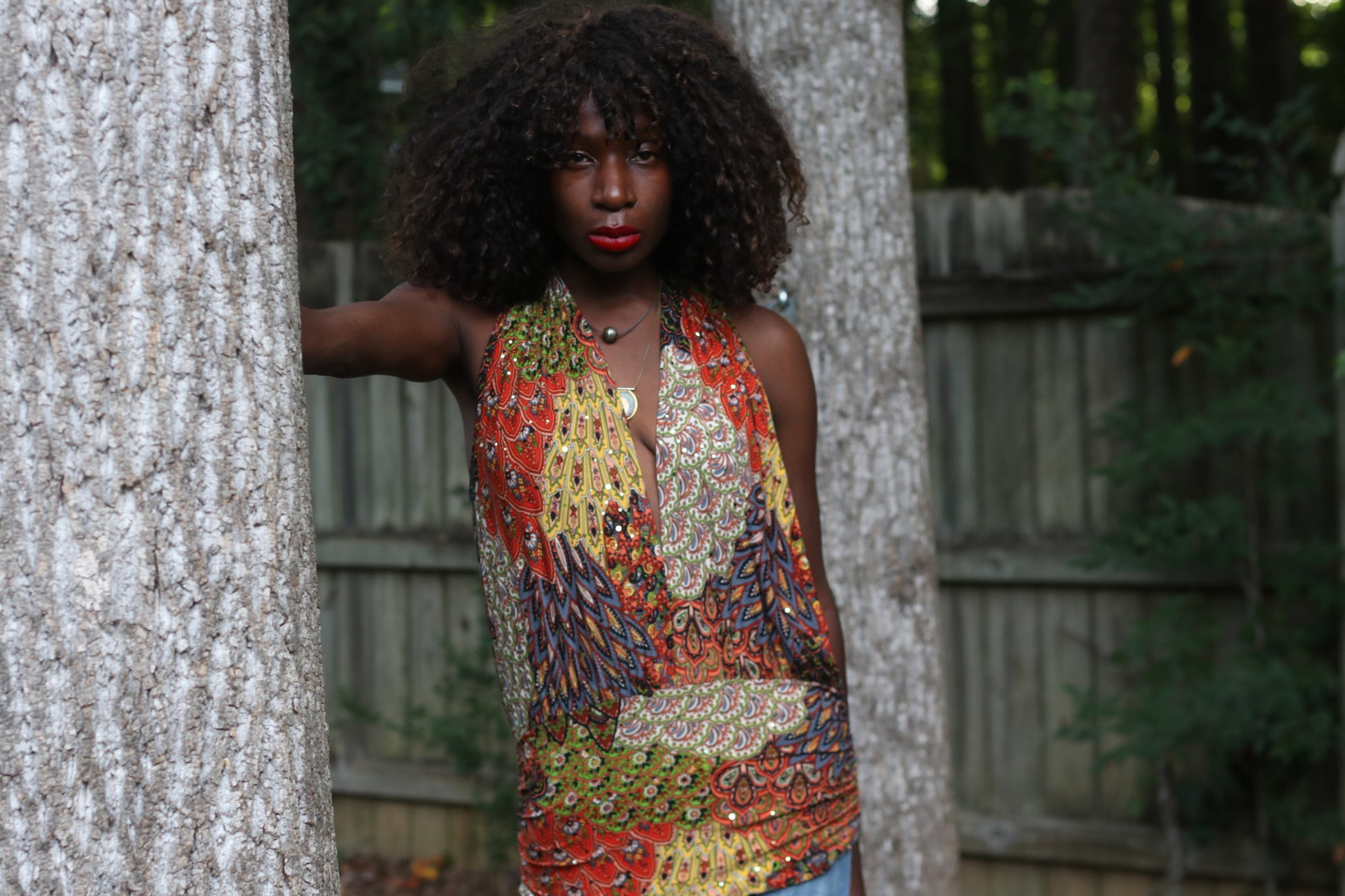 Vintage 2000s Halter Neck Top - Y2K Sequin Boho Tunic Shirt