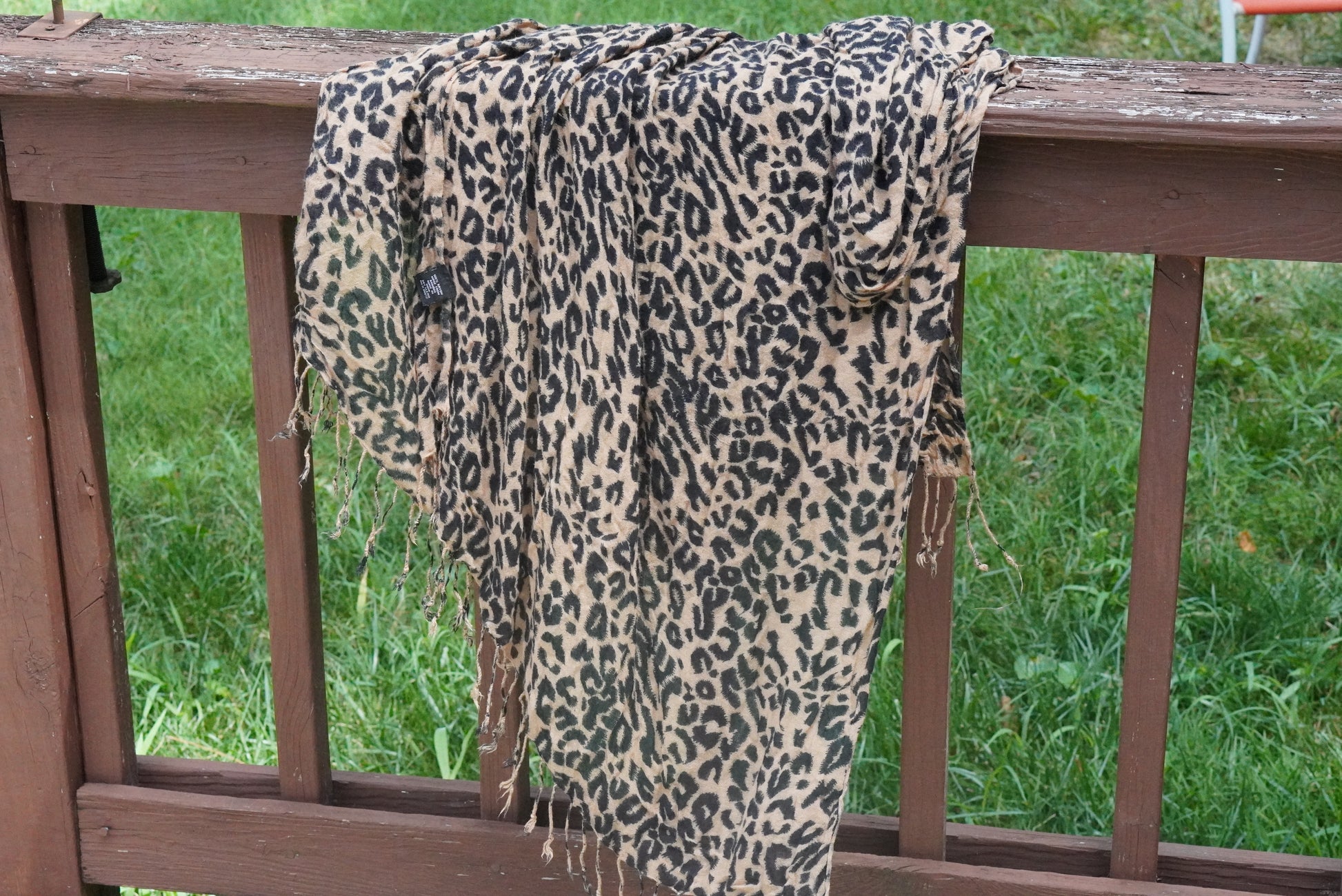 Vintage Leopard Print Scarf - 90s Soft Rayon Animal Pattern Wrap