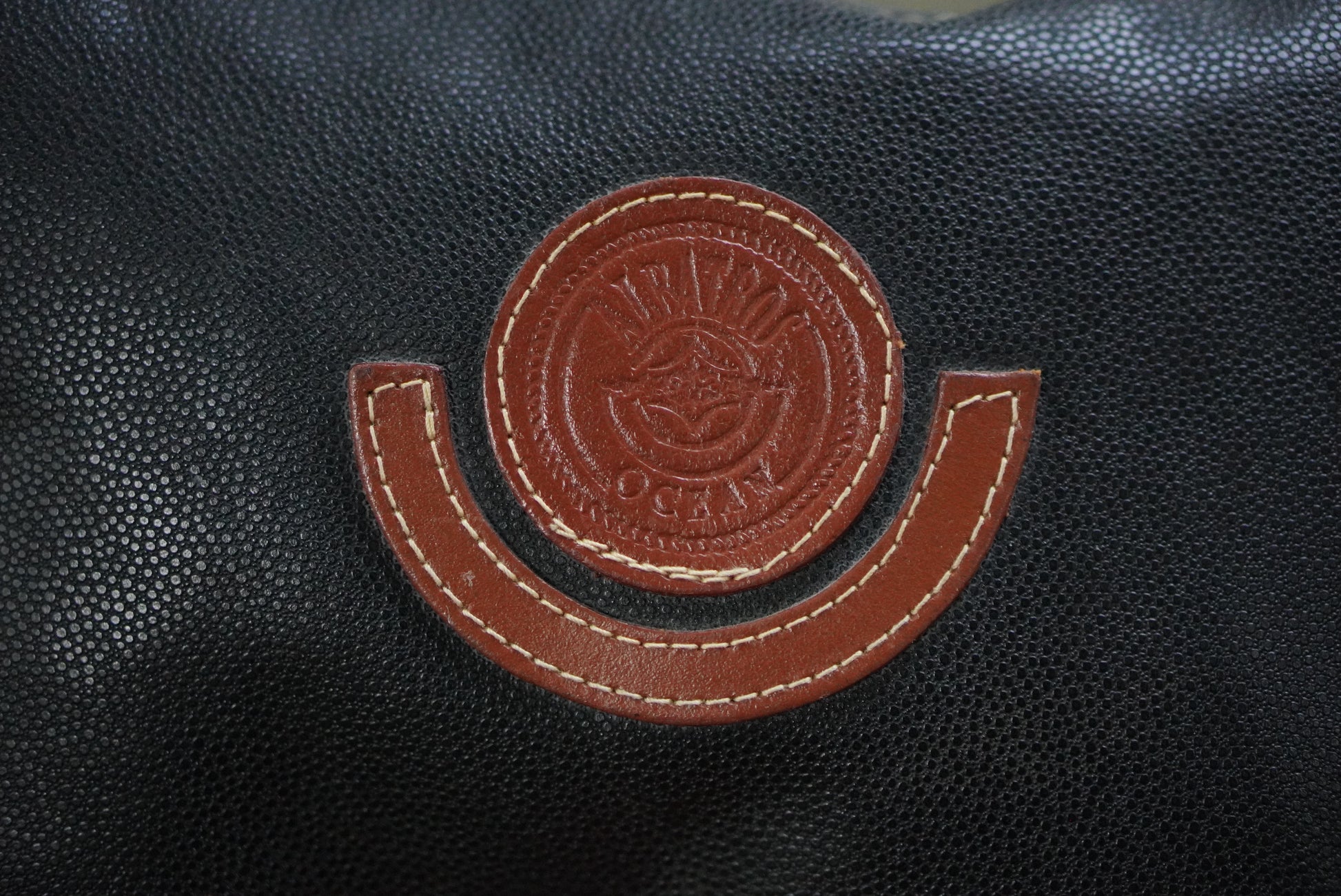 Albatross Ocean Vintage Clutch Bag Black Textured Leather Makeup Pouch 80s 90s