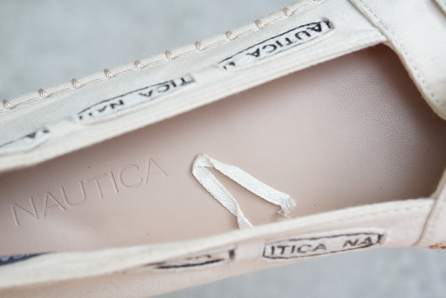 Nautica Retro Style Cream Canvas Espadrilles - Size US 7