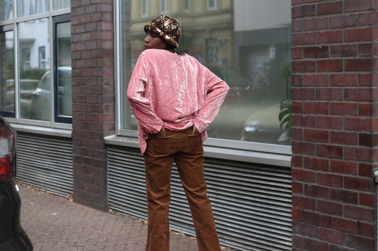 Crushed Velvet Top | Vintage Y2K Dusky Pink Long Sleeve Shirt | XLT