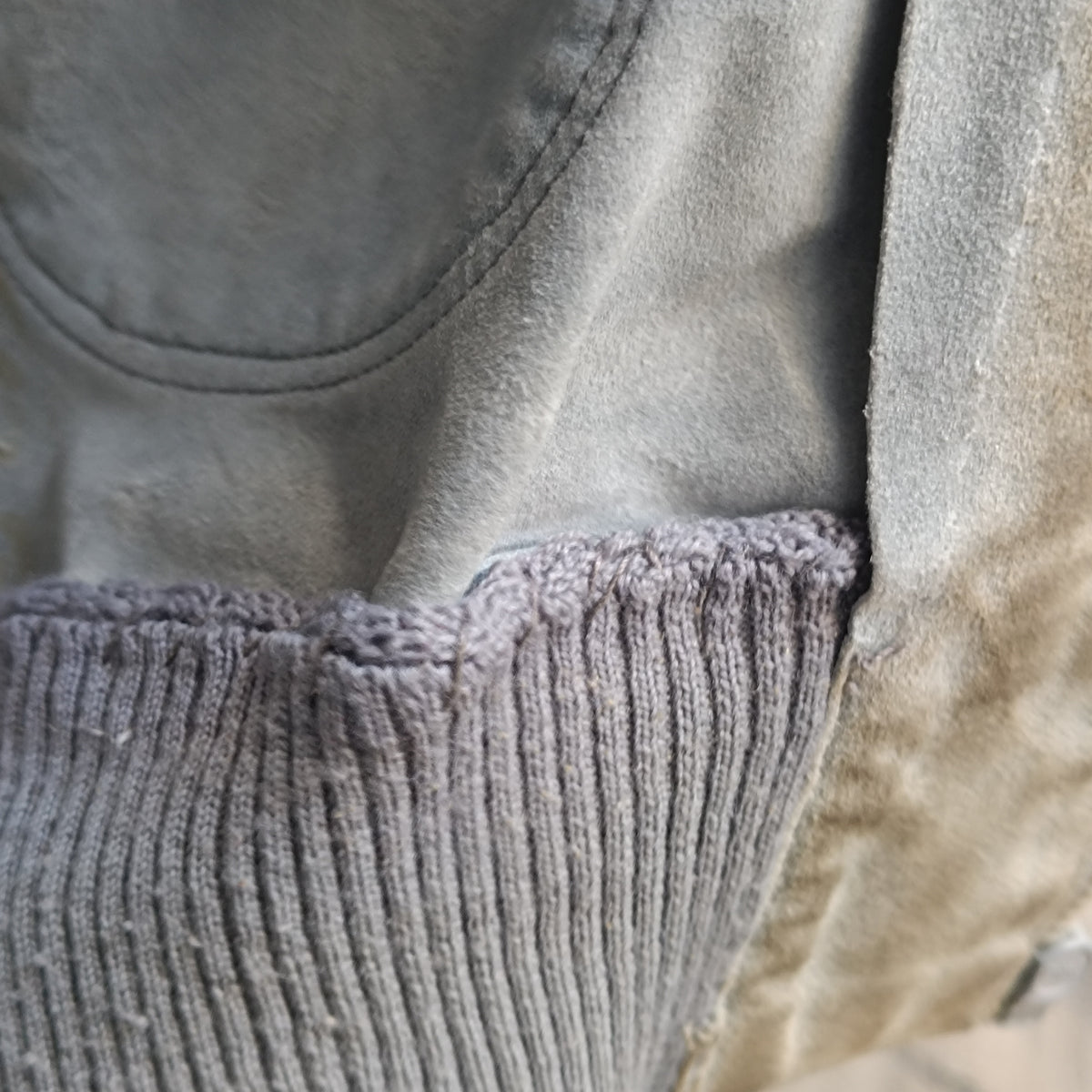 Suede Bomber Jacket | Vintage 70s Grey Suede Flight Coat | Size M