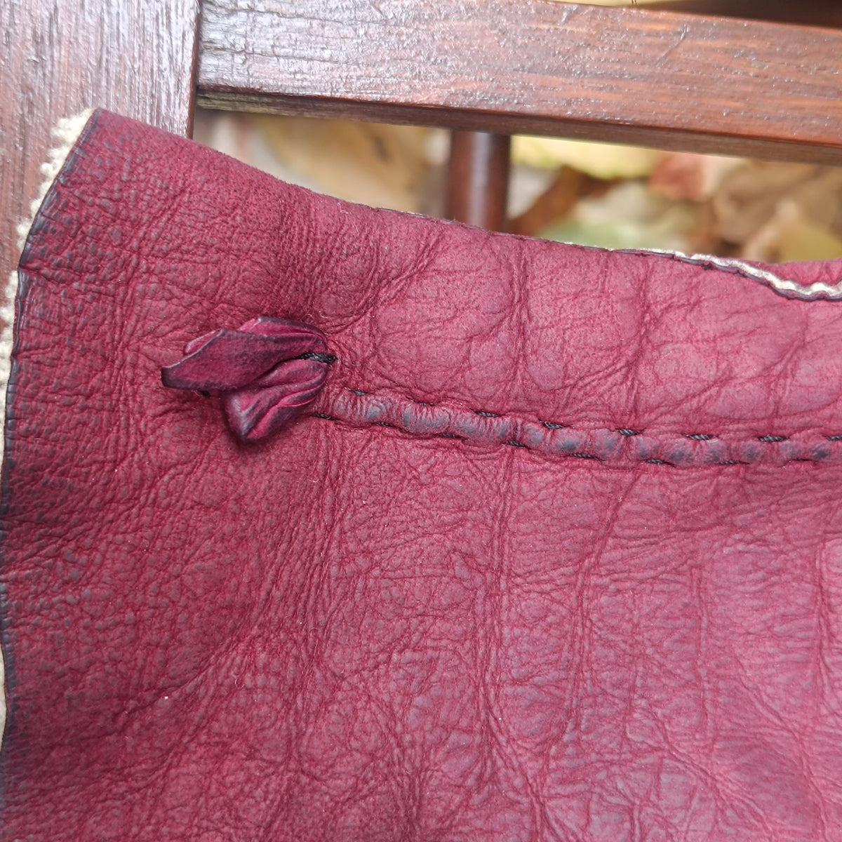 Burgundy Leather Gloves Vintage 70s Faux Shearling Lined Winter Mittens | S
