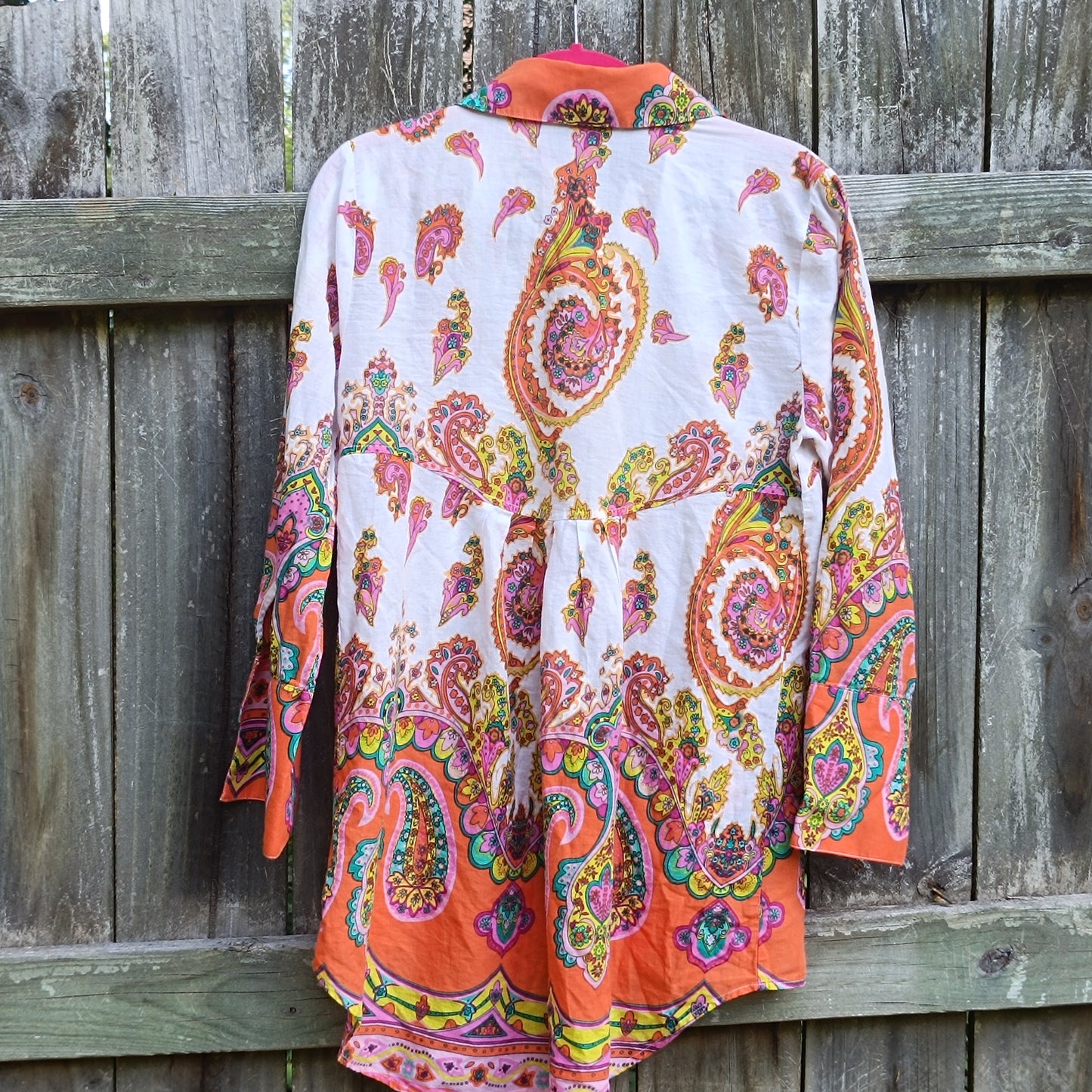Bella Sky 70s Style Paisley Cotton Shirt