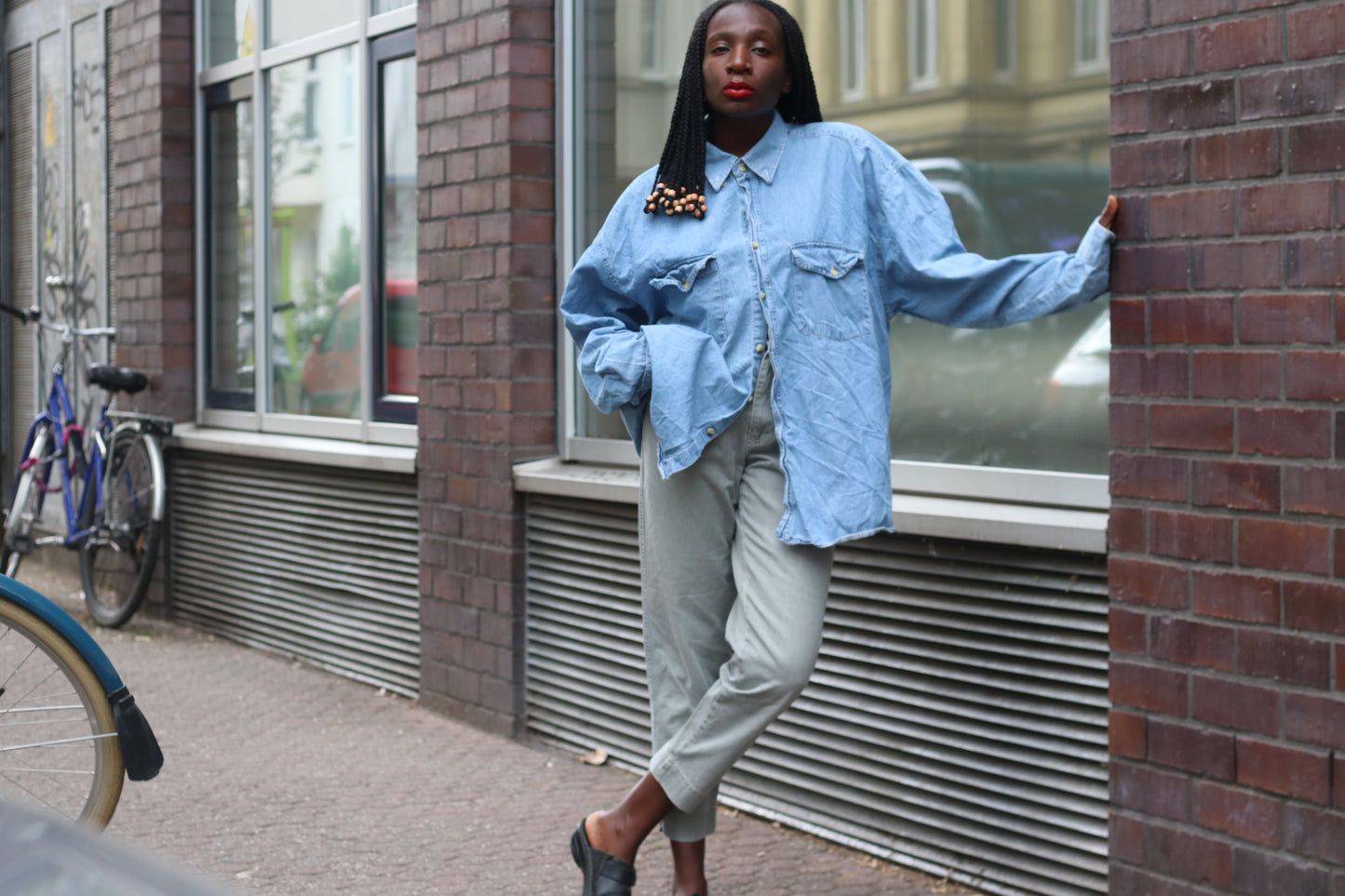 Vintage Chaser Denim Shirt Blue 90s Western Long Sleeve Jean Button Down Large