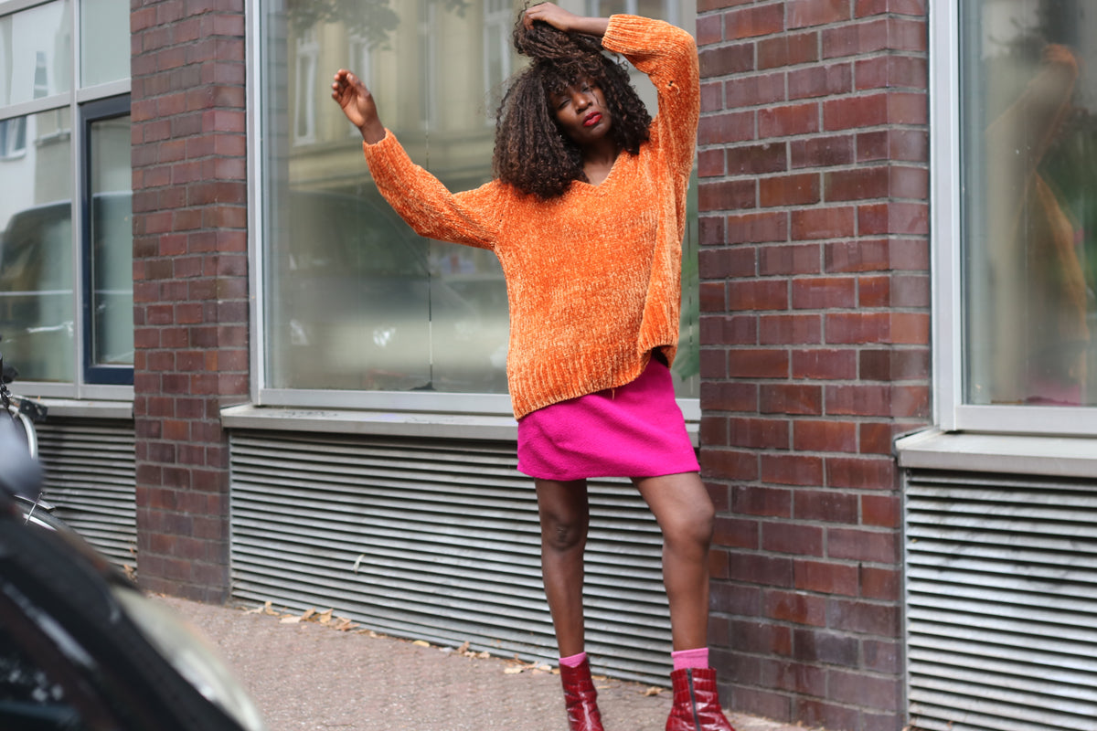 Vintage 60s Hot Pink Wool Mini Skirt | Fuchsia Boucle A Line Skirt