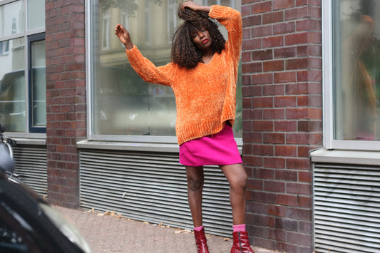 Vintage 60s Hot Pink Wool Mini Skirt | Fuchsia Boucle A Line Skirt