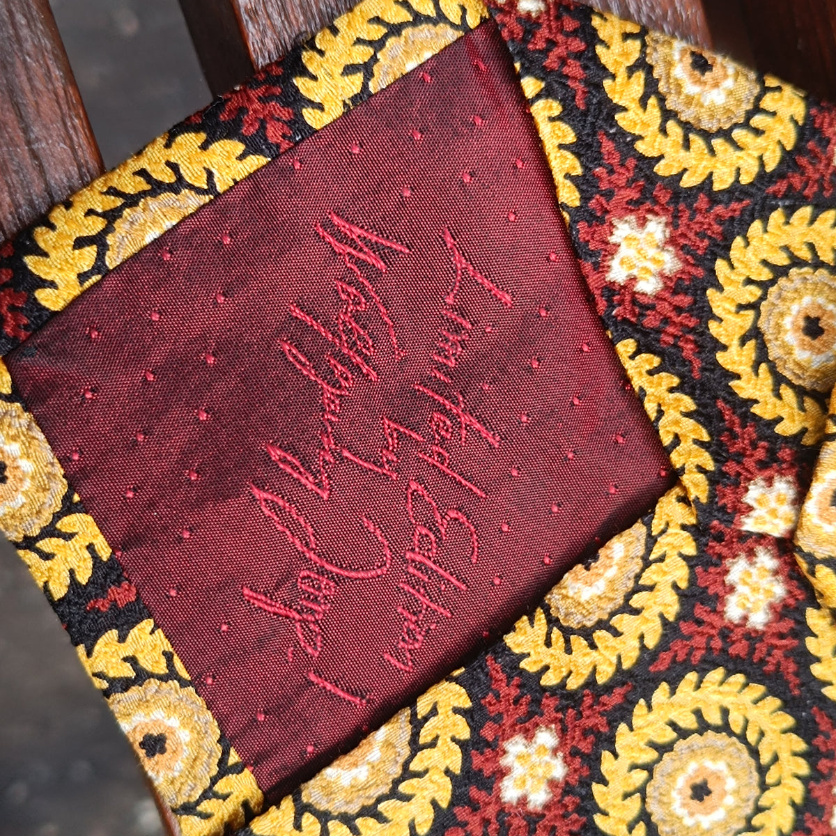 Vintage JOOP! Necktie | 90s Limited Edition Silk Tie | Burgundy Gold Medallion