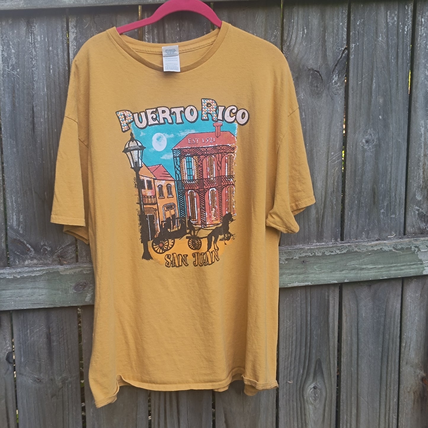 Vintage Delta San Juan Puerto Rico Graphic Tee - Oversized Mustard 2XL