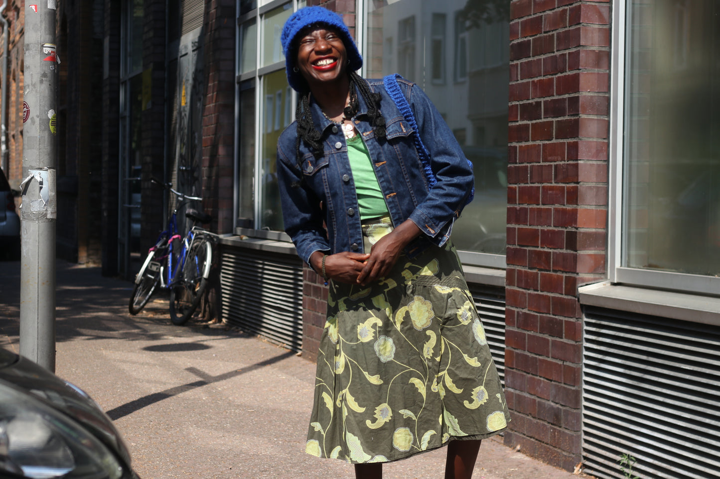 Floral Midi Skirt - Vintage 2000s Y2K Mexx Olive Green - Fits XS S
