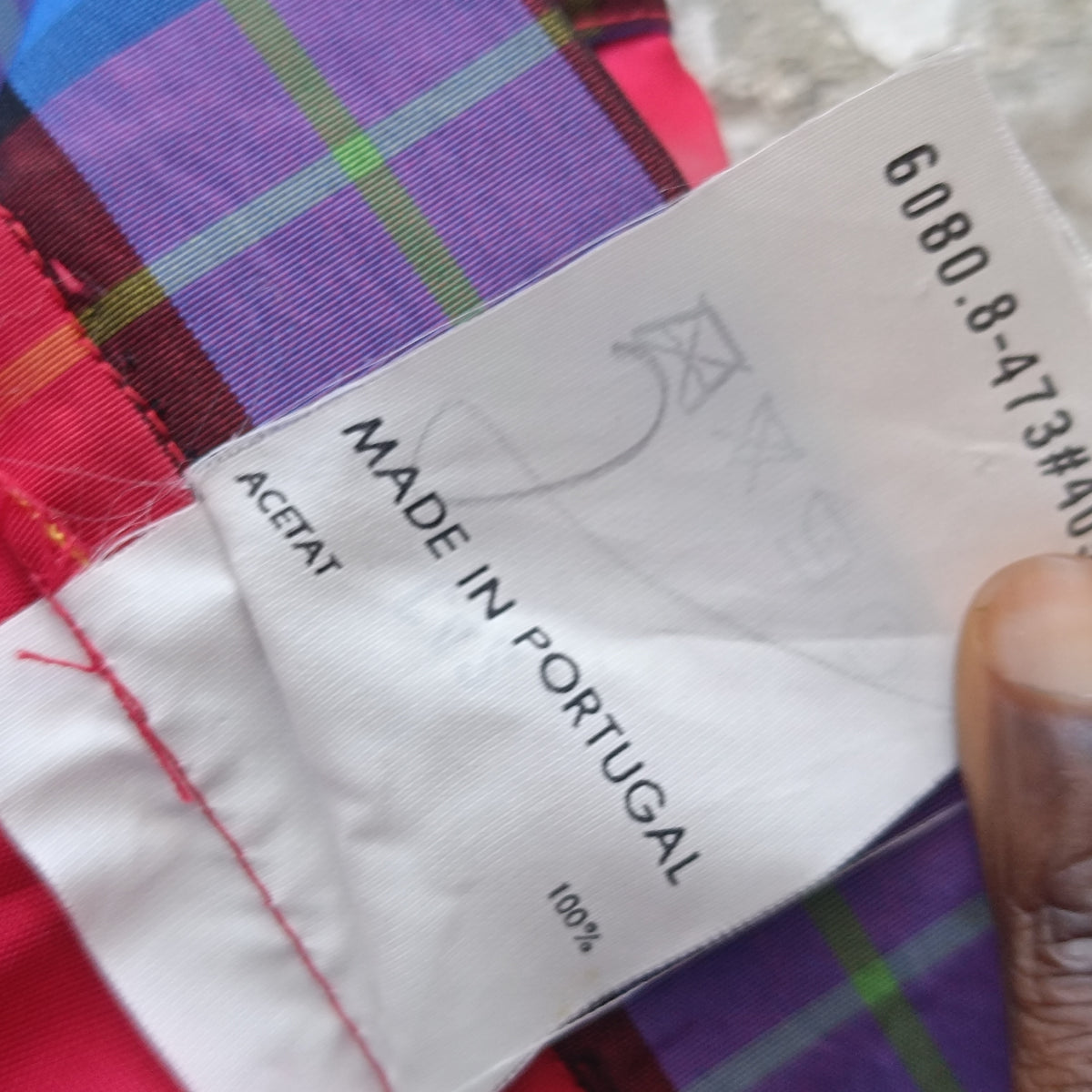 Vintage Tartan Midi Skirt 80s plaid tiered red blue fits L