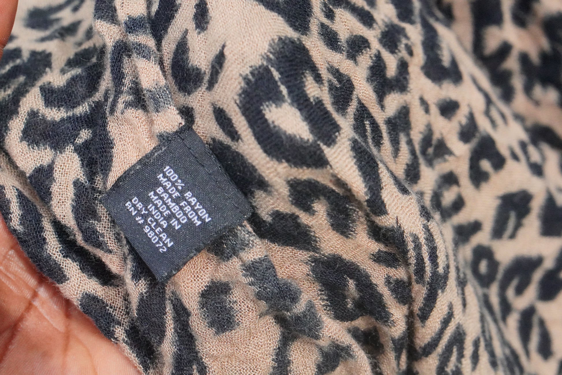 Vintage Leopard Print Scarf - 90s Soft Rayon Animal Pattern Wrap