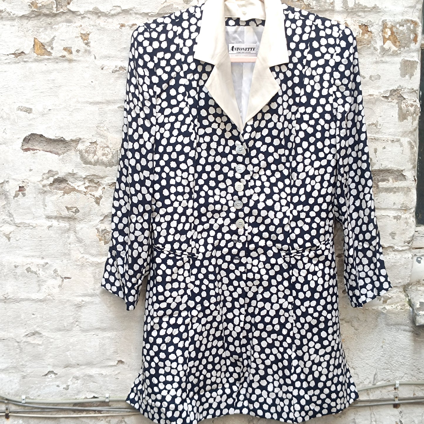 Antonette Vintage 90s Silk Polka Dot Blazer Dress - Made in Germany