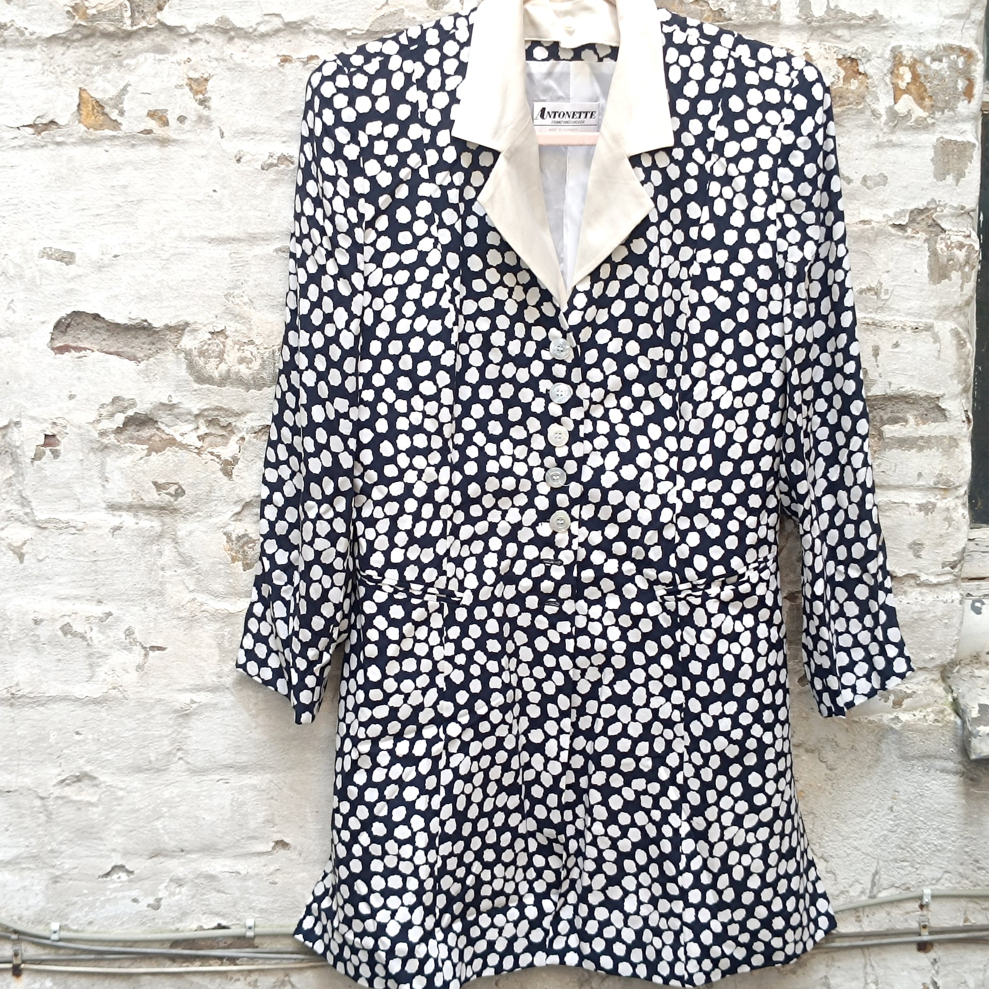 Antonette Vintage 90s Silk Polka Dot Blazer Dress - Made in Germany