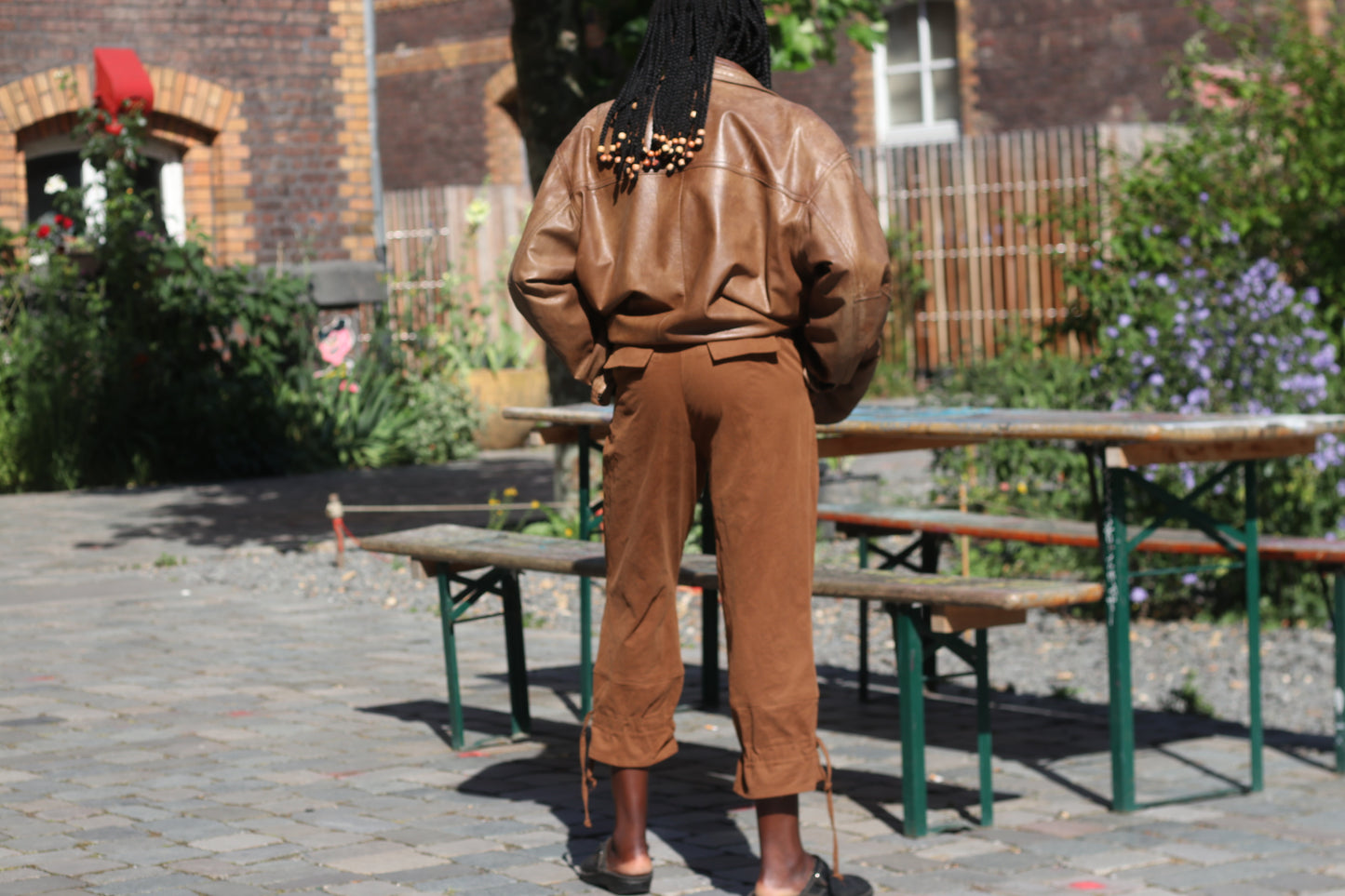 Vintage Y2K Brown Cropped Cargo Trousers - Drawstring Ankle Pants