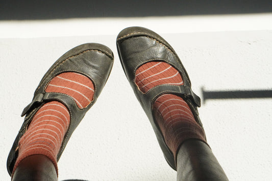 Camel Active Vintage Mary Jane Flats - 90s Grey Leather | Fits EU 39 / UK 6.5