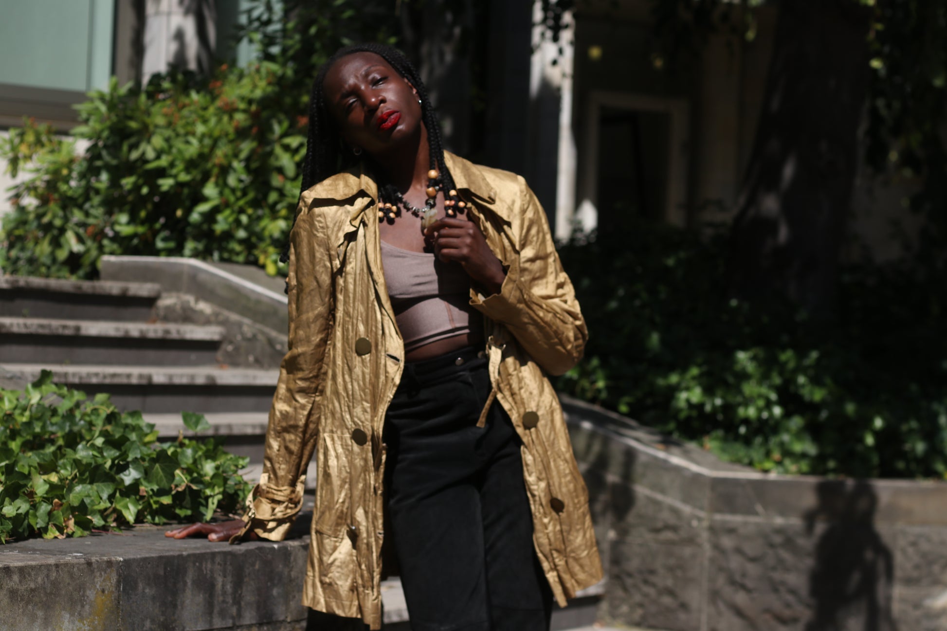 Georges Rech Vintage 90s Trench Coat - Mustard Brown Light Jacket