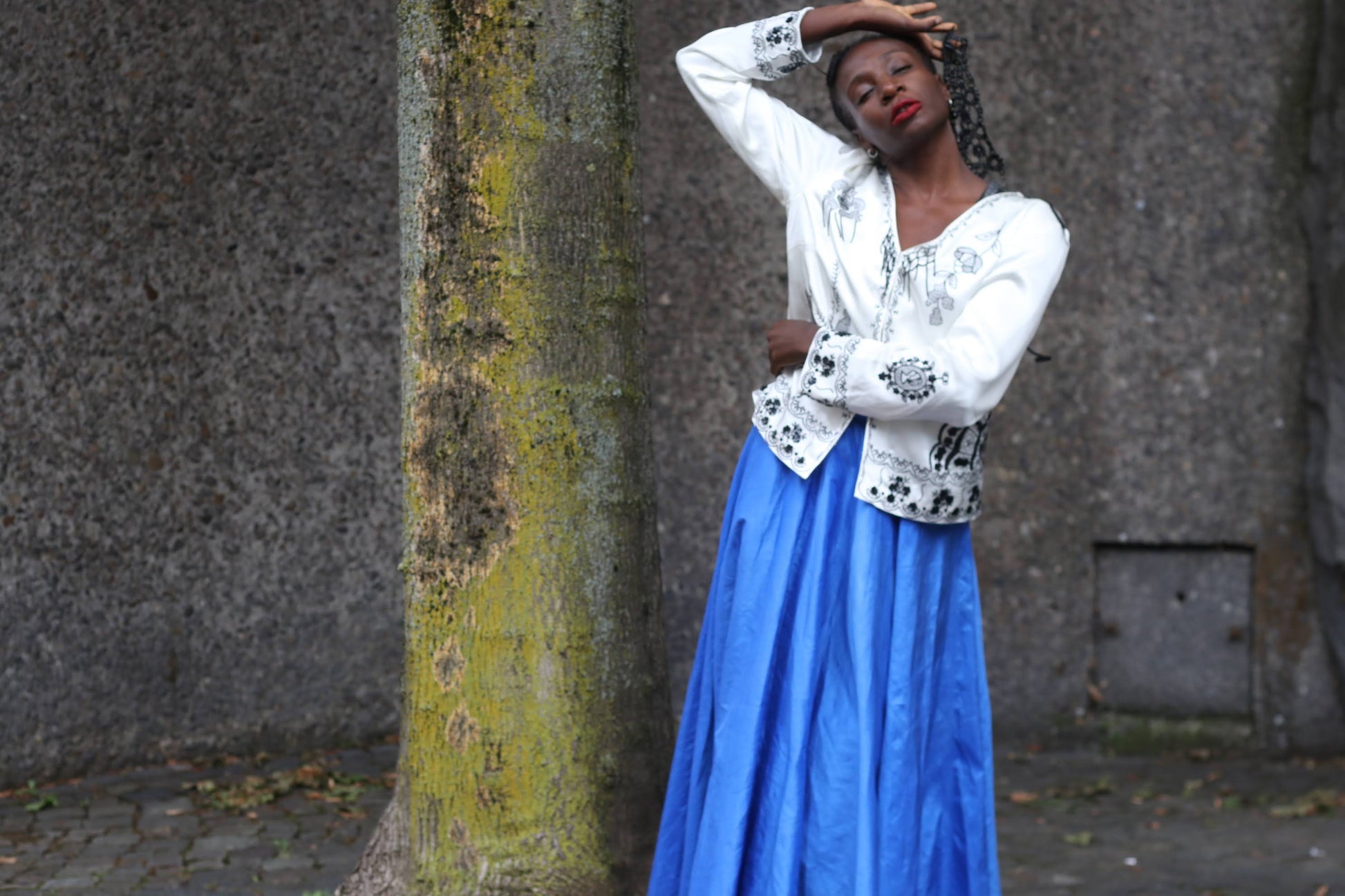Vintage Blue Silk Maxi Skirt | 80s High Waist Pleated Party Skirt XS