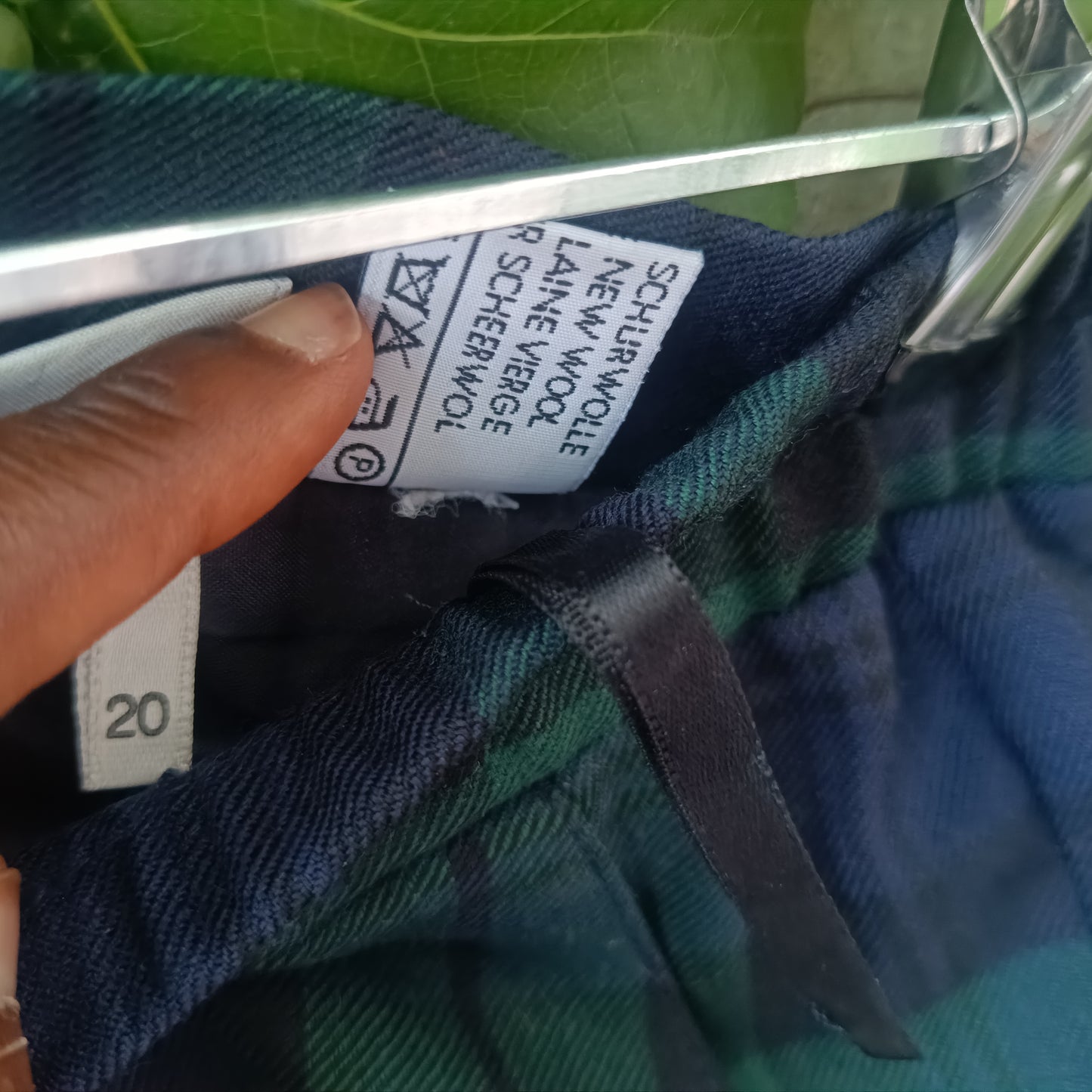 Walbusch Vintage 90s Wool Plaid Midi Skirt - Black Watch Tartan