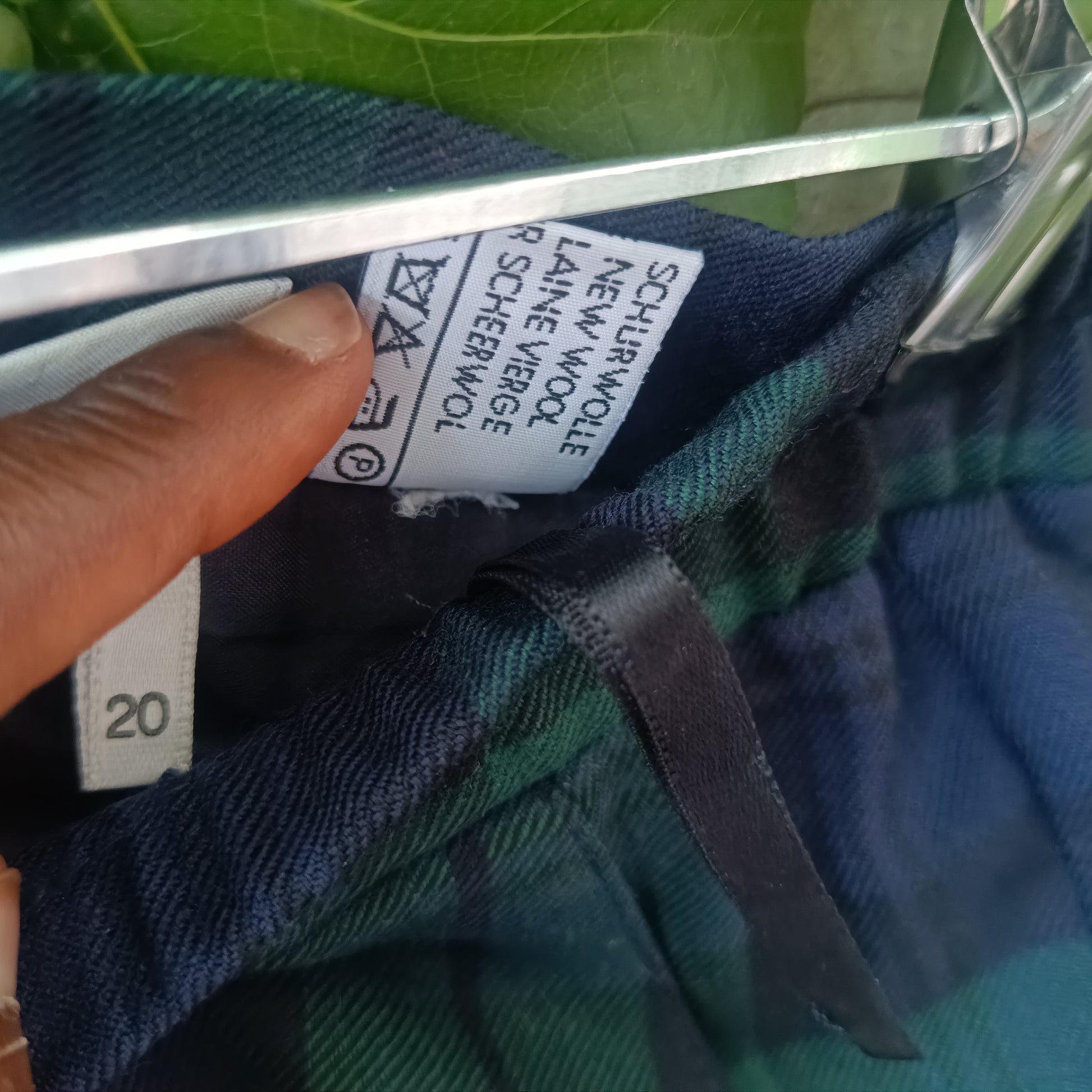 Walbusch Vintage 90s Wool Plaid Midi Skirt - Black Watch Tartan