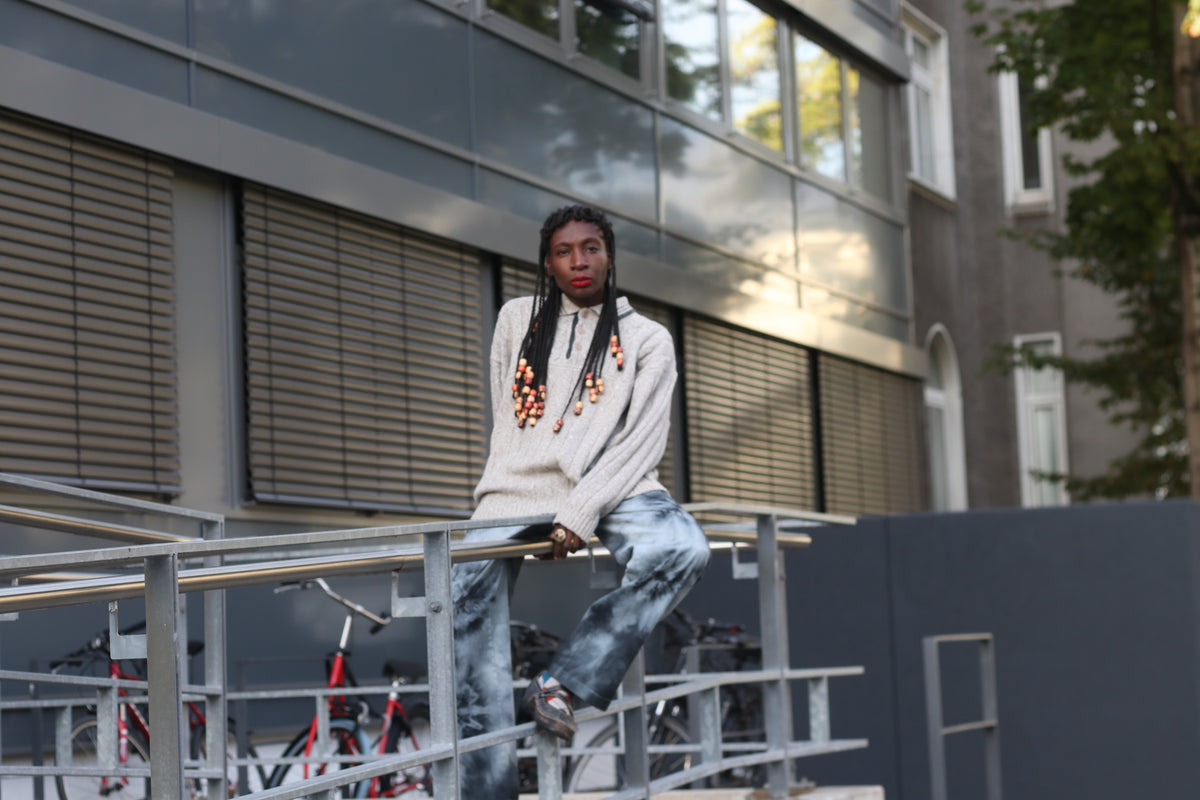 Tie Dye Denim Pants - Vintage Y2K Blue Grey Straight Leg Trousers | M