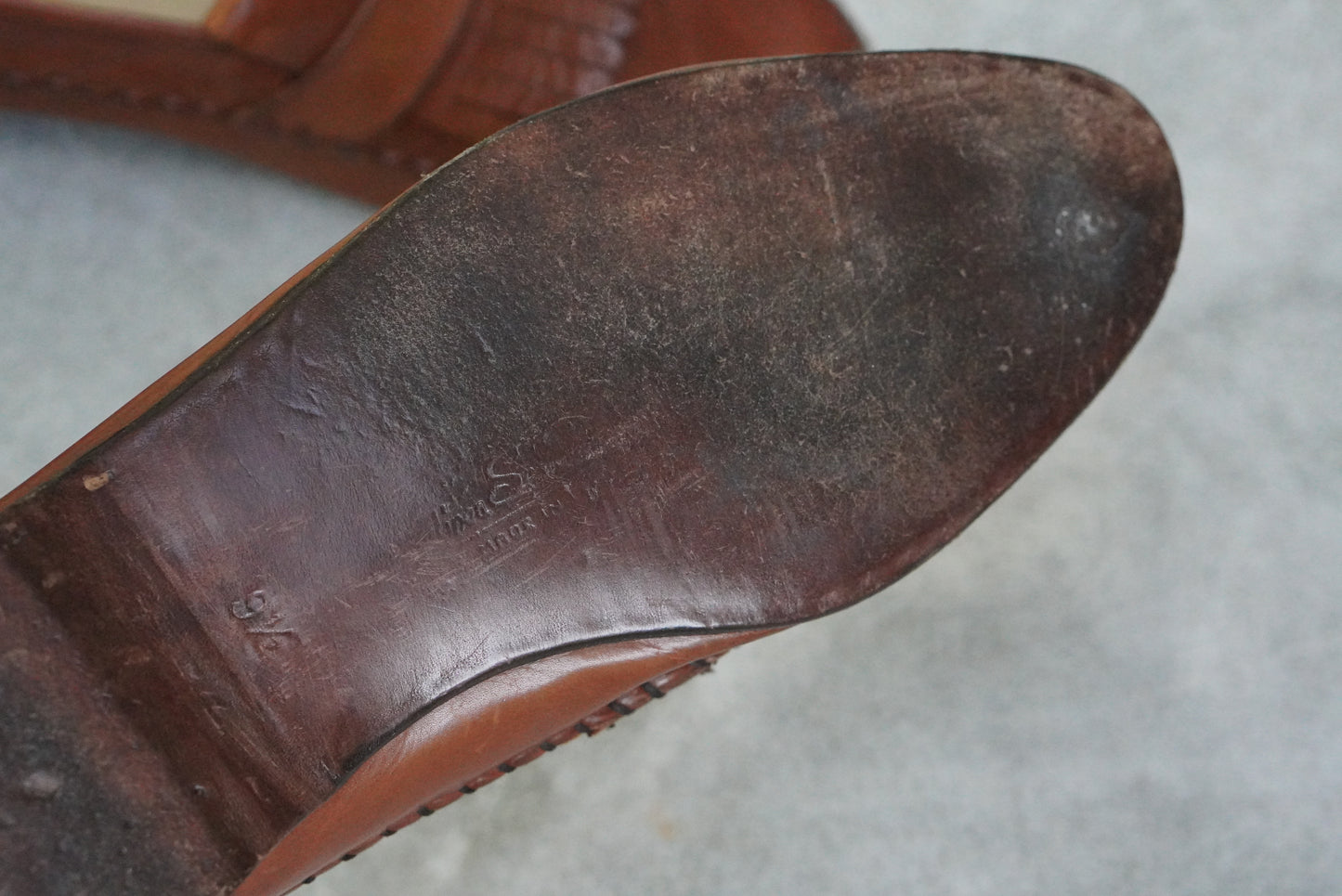 Maraolo Vintage Italian Leather Loafers - Brown Kiltie Fringed Buckle Shoes