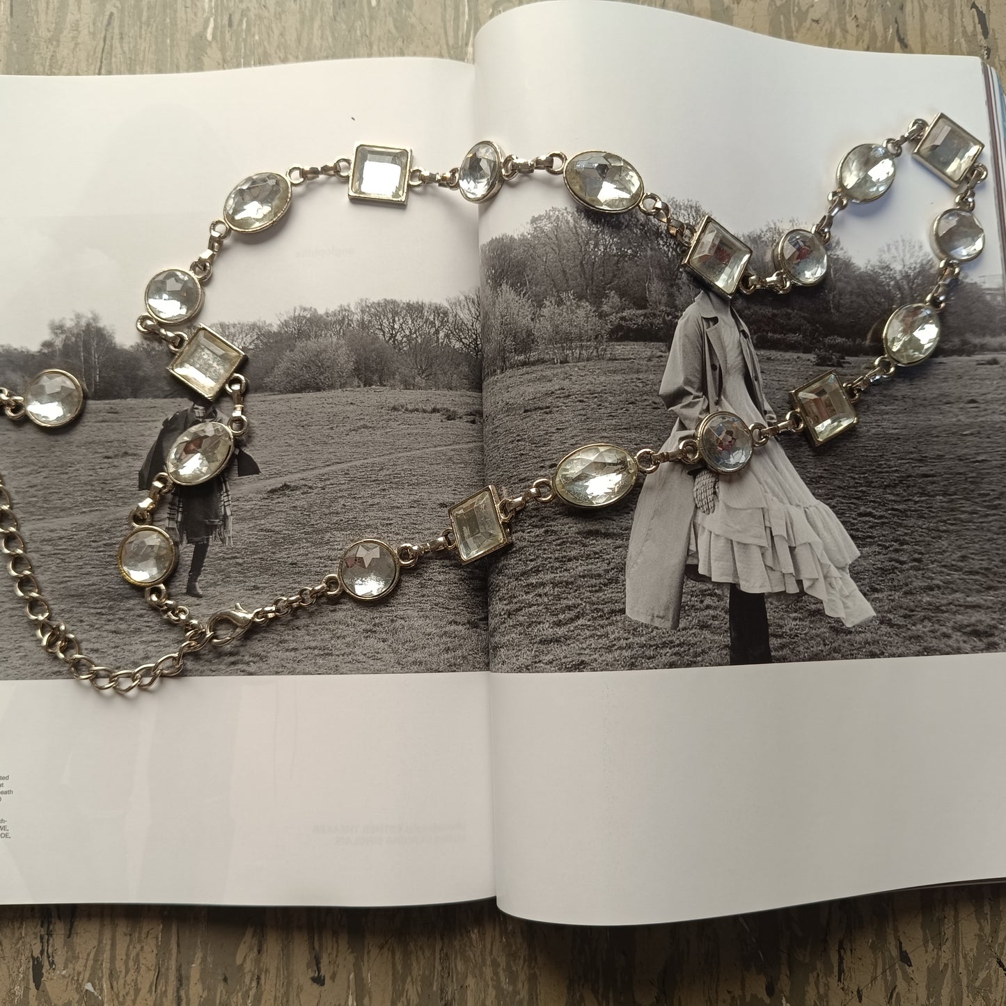 Vintage Y2k Rhinestone Belt | Adjustable Clear Crystal Chain Belt