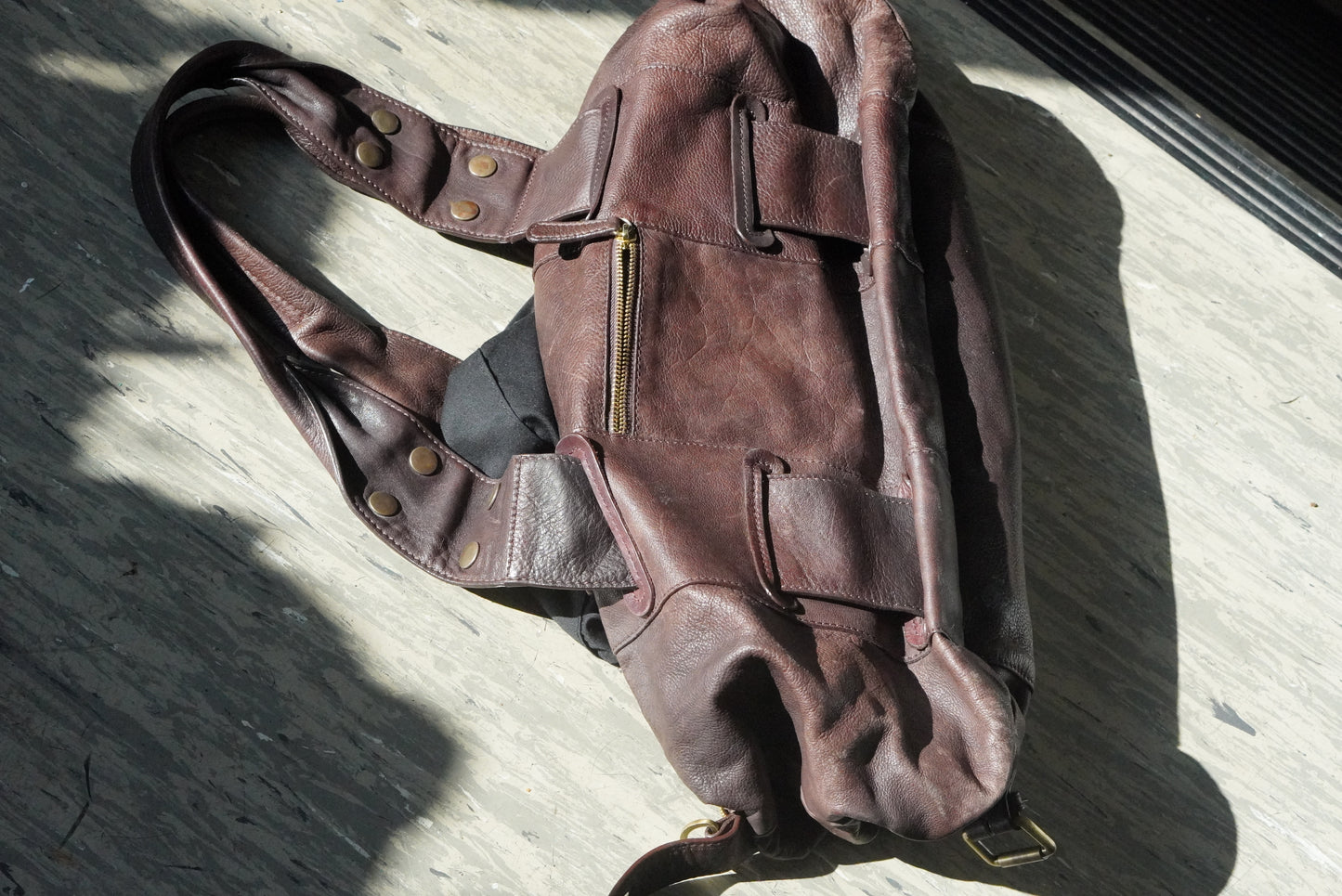 Dolce & Gabbana Vintage 2000s Brown Leather Shoulder Bag Slouchy