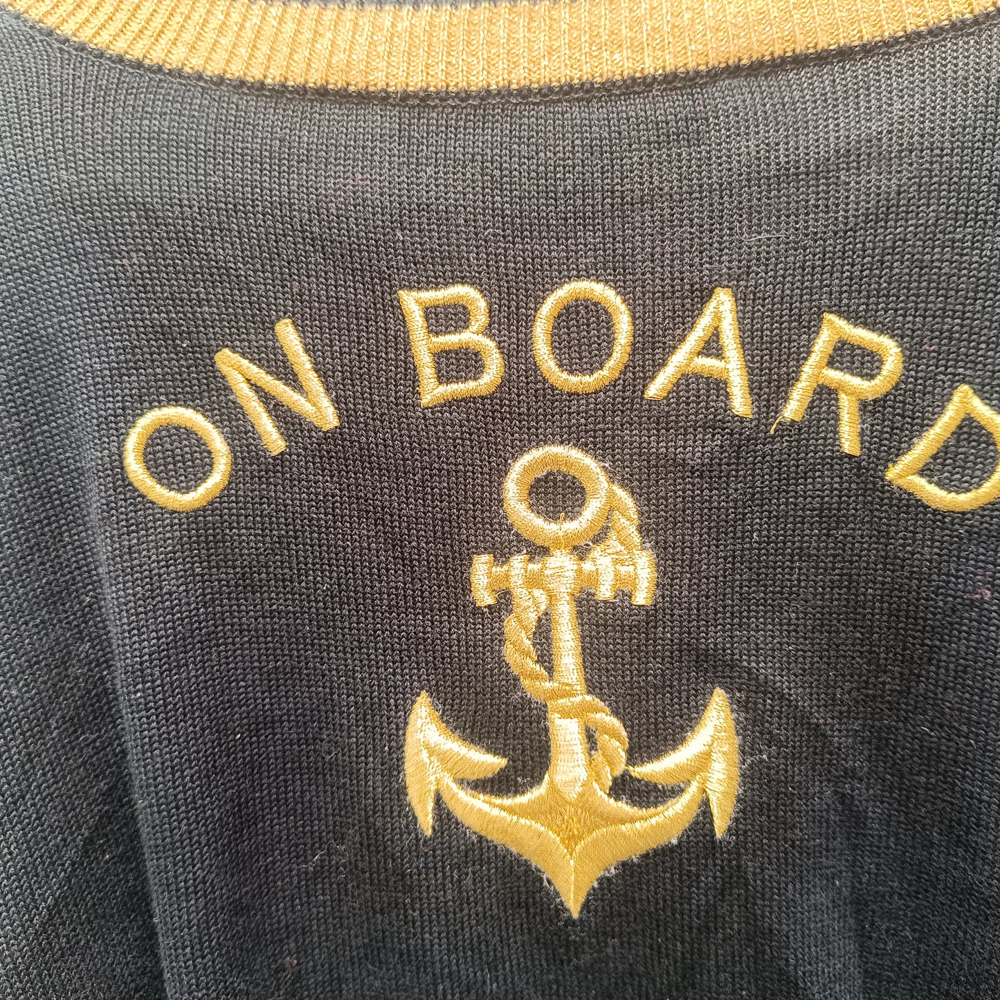 Vintage Escada Alligator Sweater | 80s Nautical Knit Jumper - M