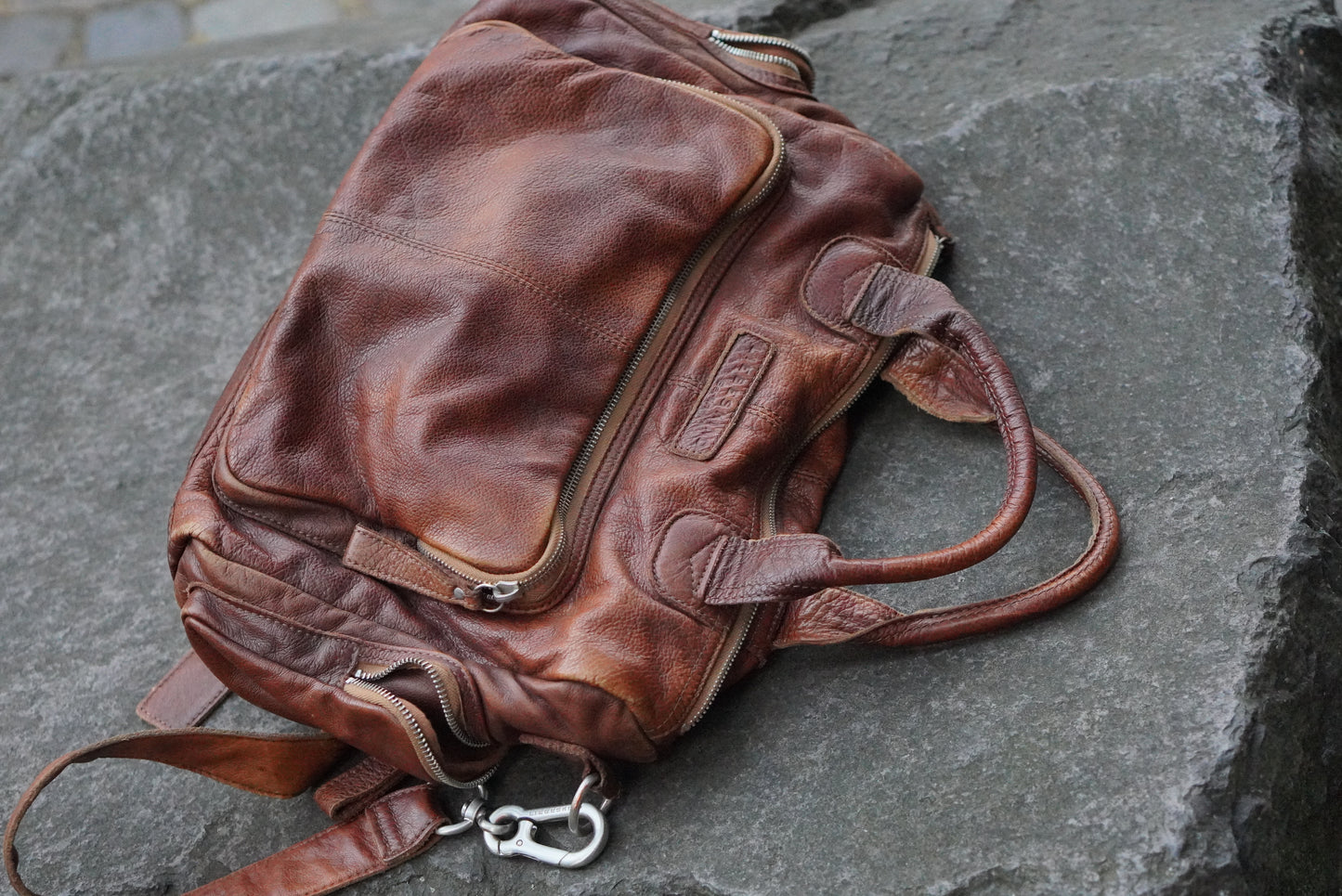 Liebeskind Berlin Vintage Leather Shoulder Bag Brown Crossbody Satchel Handbag