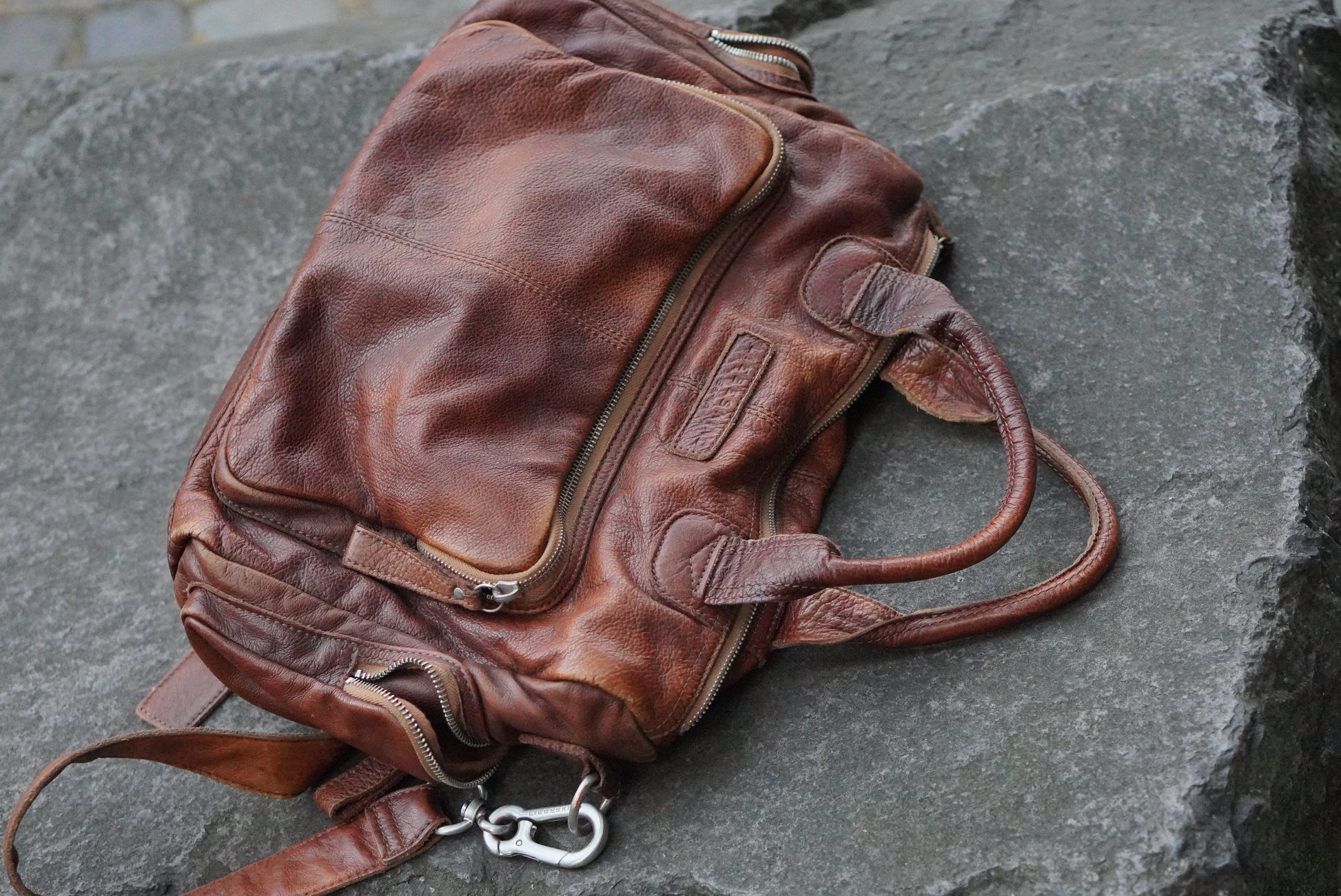 Liebeskind Berlin Vintage Leather Shoulder Bag Brown Crossbody Satchel Handbag