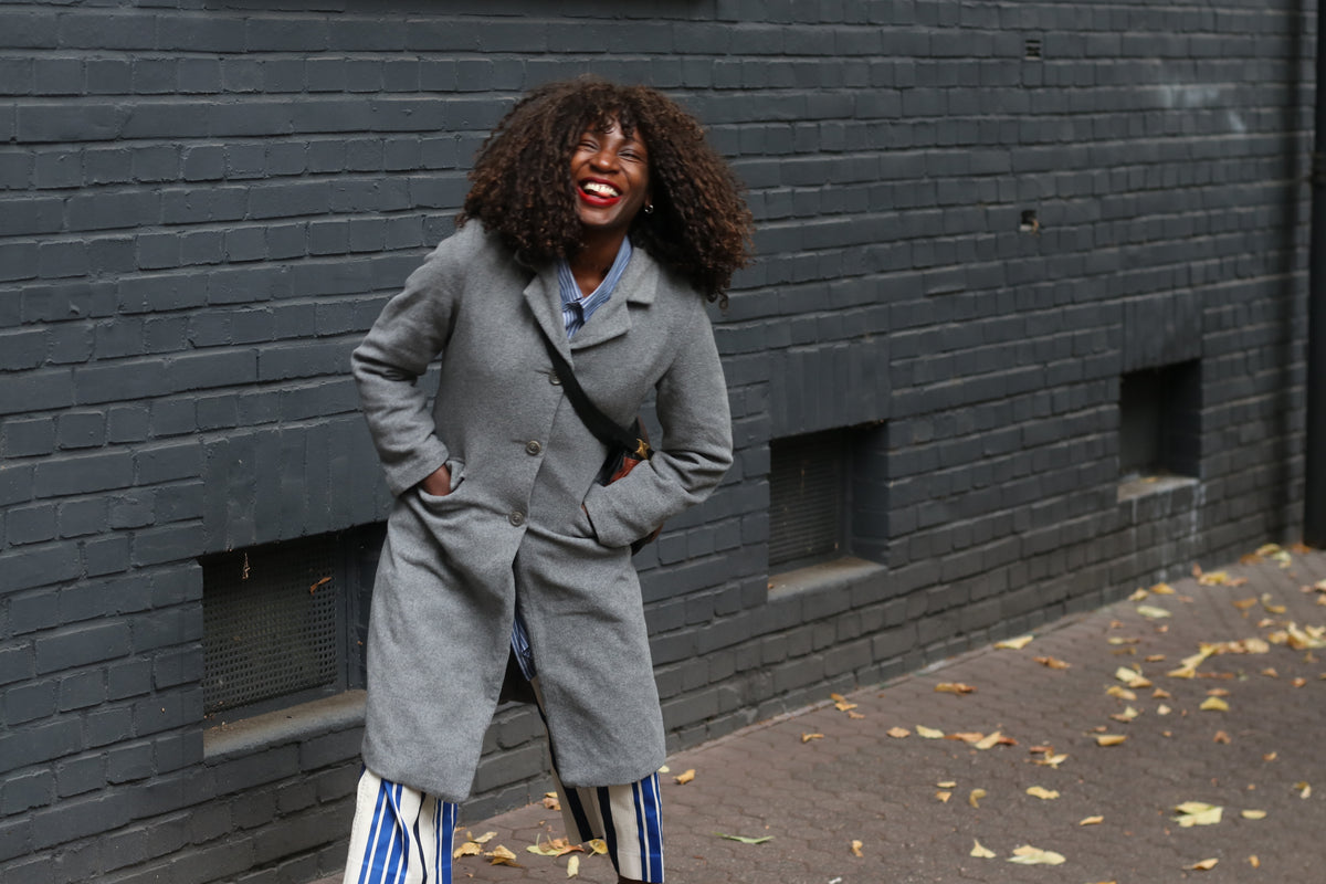Vintage Grey Wool Coat | 90s Heine Cashmere Blend Overcoat | S