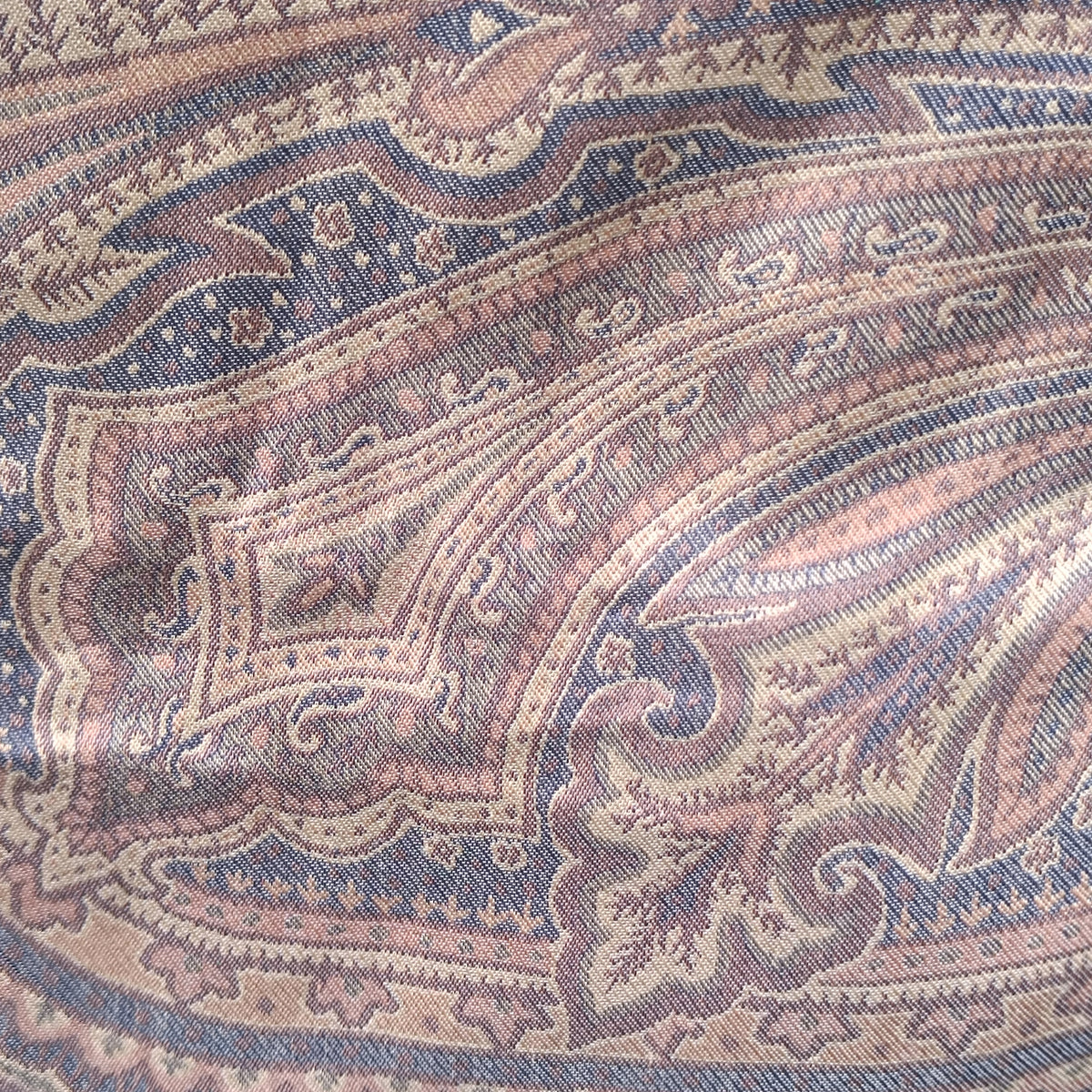 Vintage Paisley Silk Scarf | Bohemian Boho Square Neck Scarf | Brown Purple