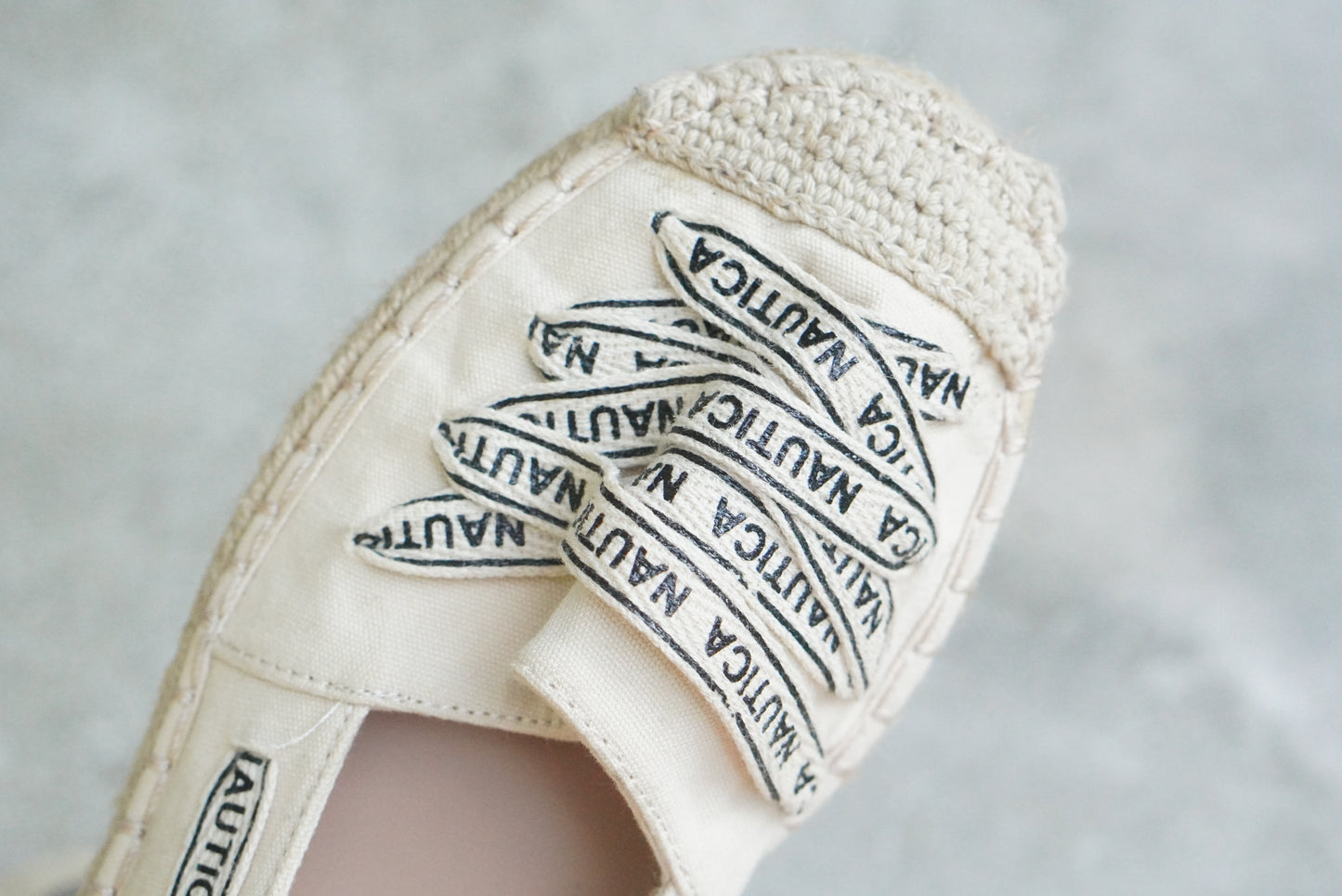 Nautica Retro Style Cream Canvas Espadrilles - Size US 7