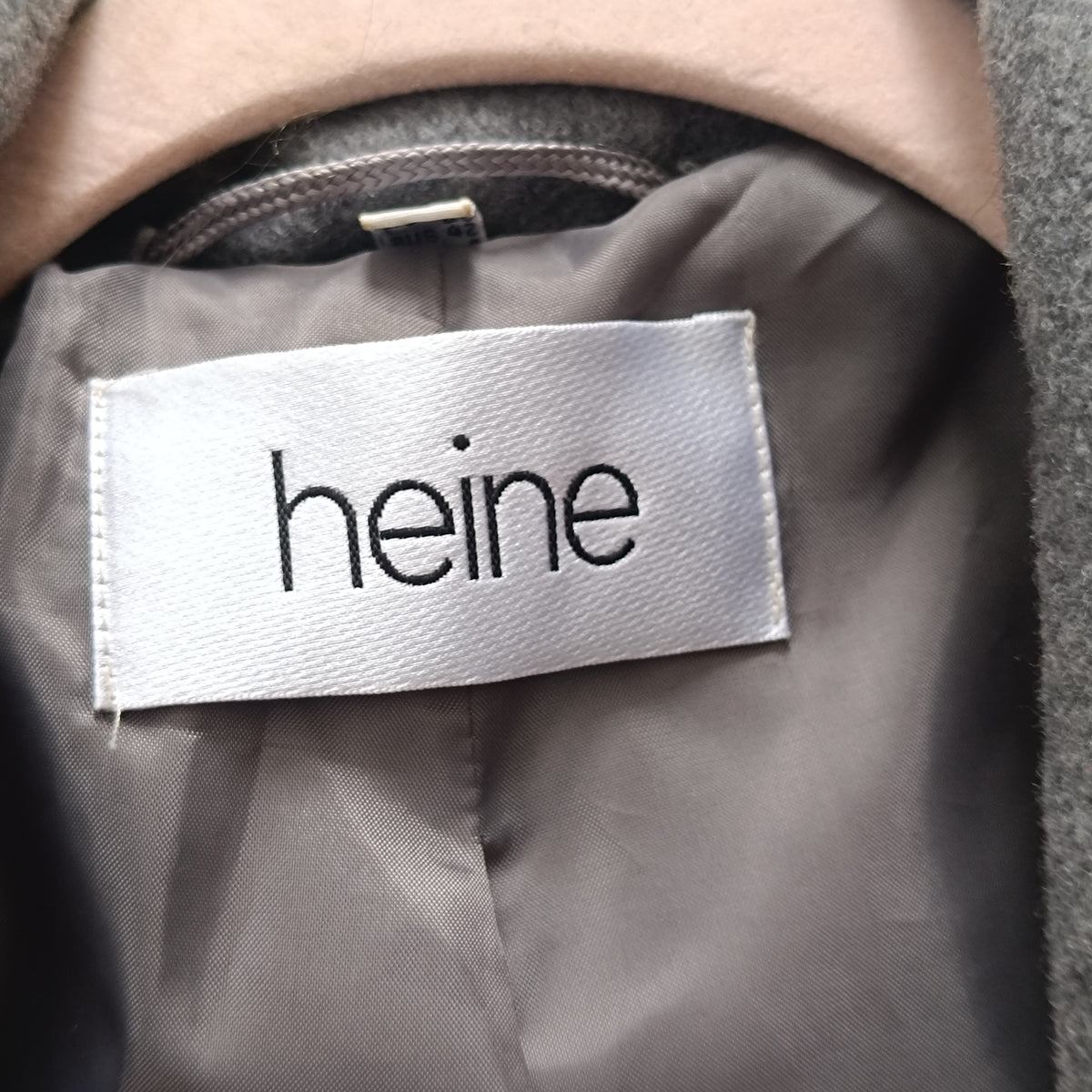 Vintage Grey Wool Coat | 90s Heine Cashmere Blend Overcoat | S