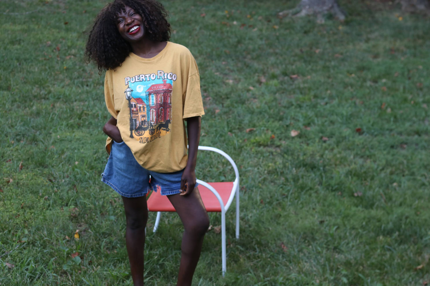 Vintage Delta San Juan Puerto Rico Graphic Tee - Oversized Mustard 2XL