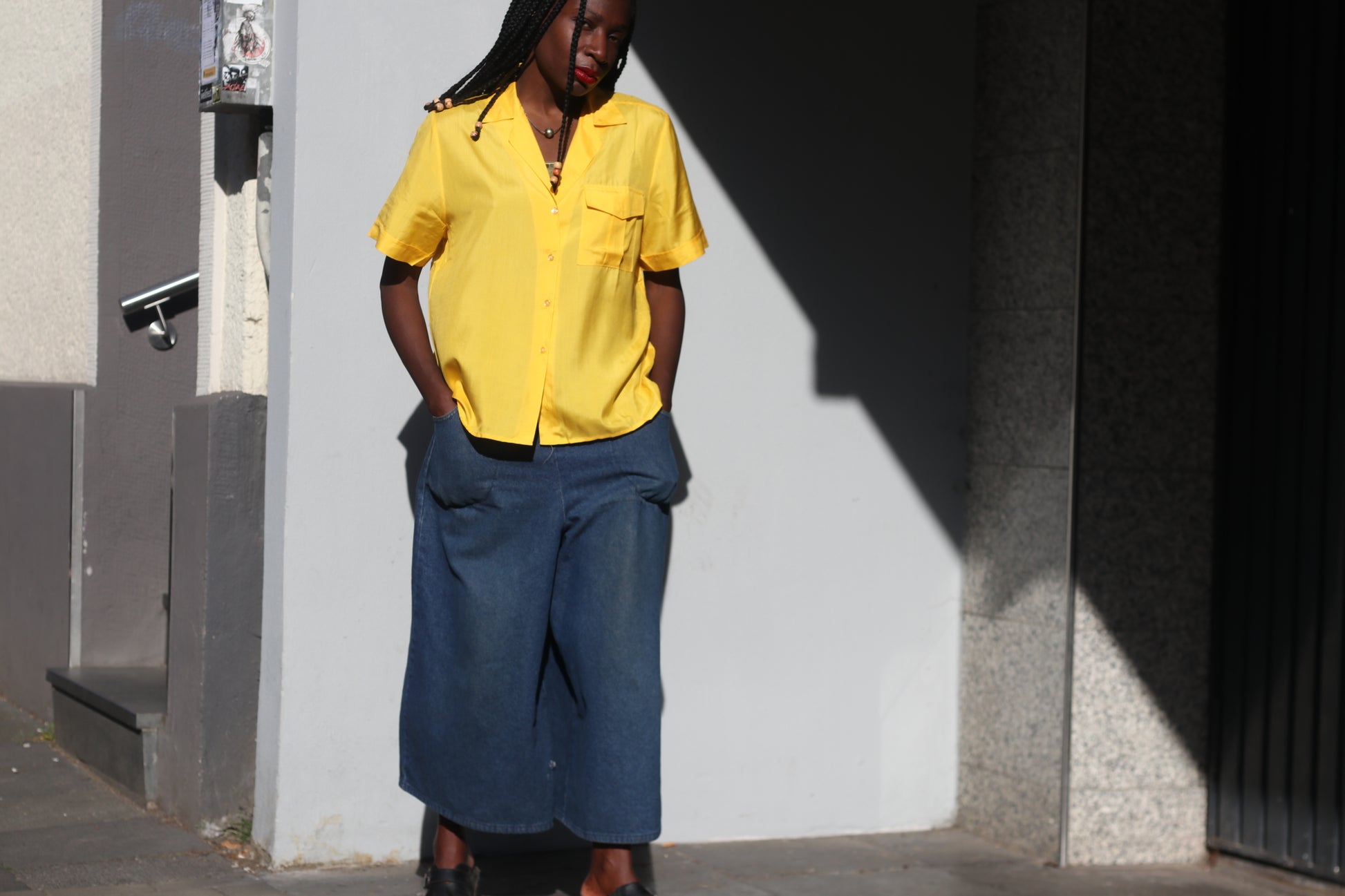 St Michael Vintage 80s Yellow Silk Blouse Shirt 1980s Pure Silk Short Sleeve 16