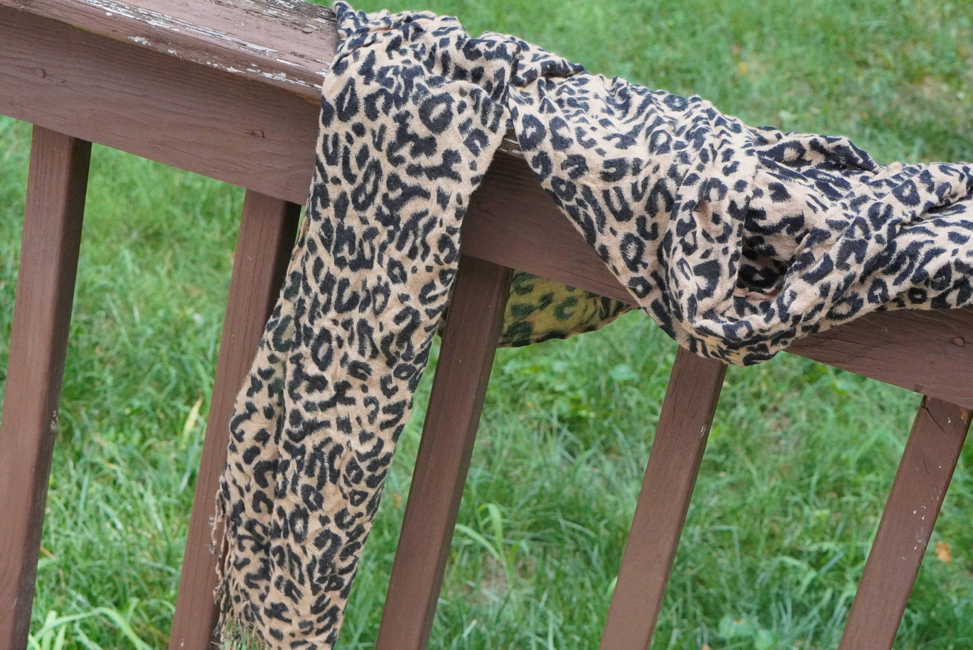 Vintage Leopard Print Scarf - 90s Soft Rayon Animal Pattern Wrap