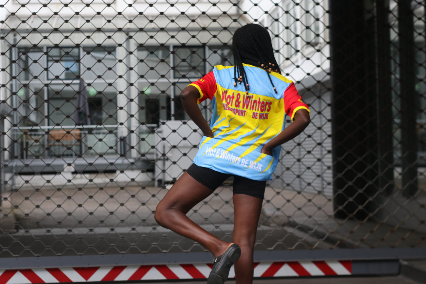 Vintage Y2K Vlot & Winters Cycling Jersey - Yellow/Blue/Red